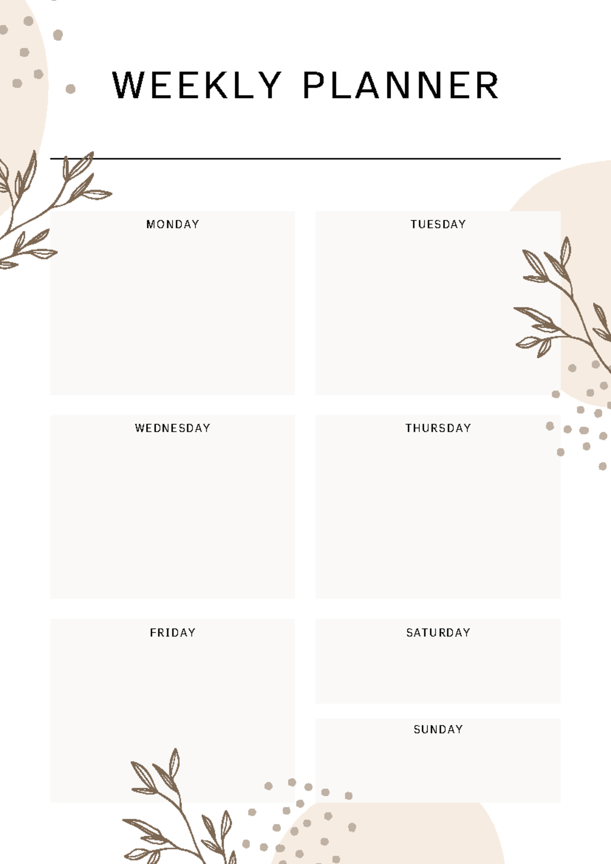 Weekly Planner 2025 - JGS211 - WEEKLY PLANNER MONDAY TUESDAY WEDNESDAY ...