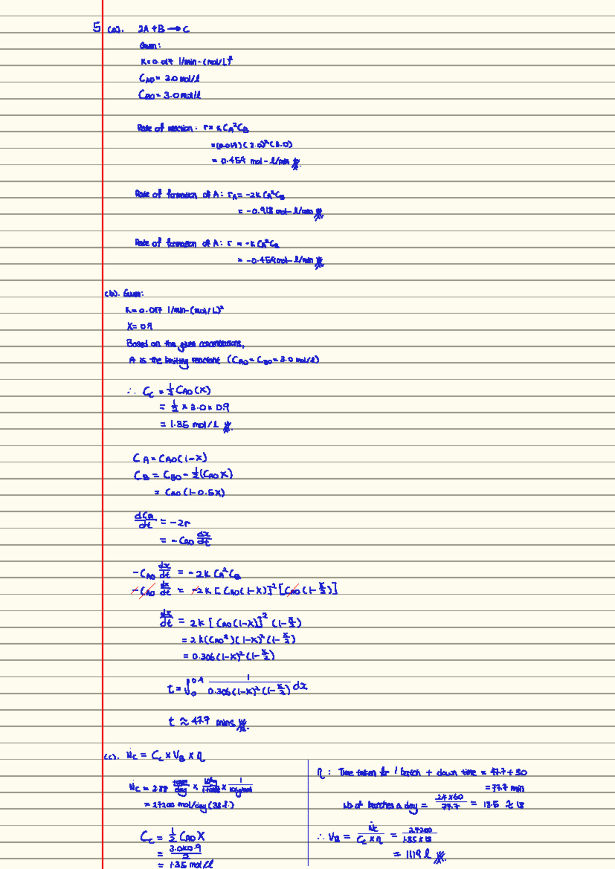 E-Tutorial 1 Submission: Reaction Rate Analysis and Calculations - Studocu