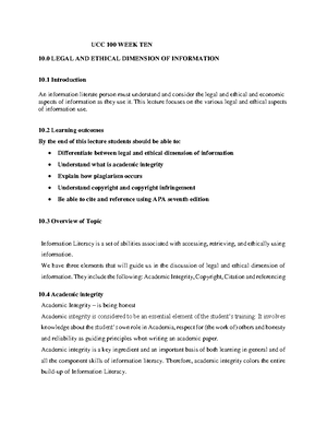 UCC 100 - Lecture ONE - UCC 100 WEEK ONE/LECTURE ONE 1 DEFINITION OF ...