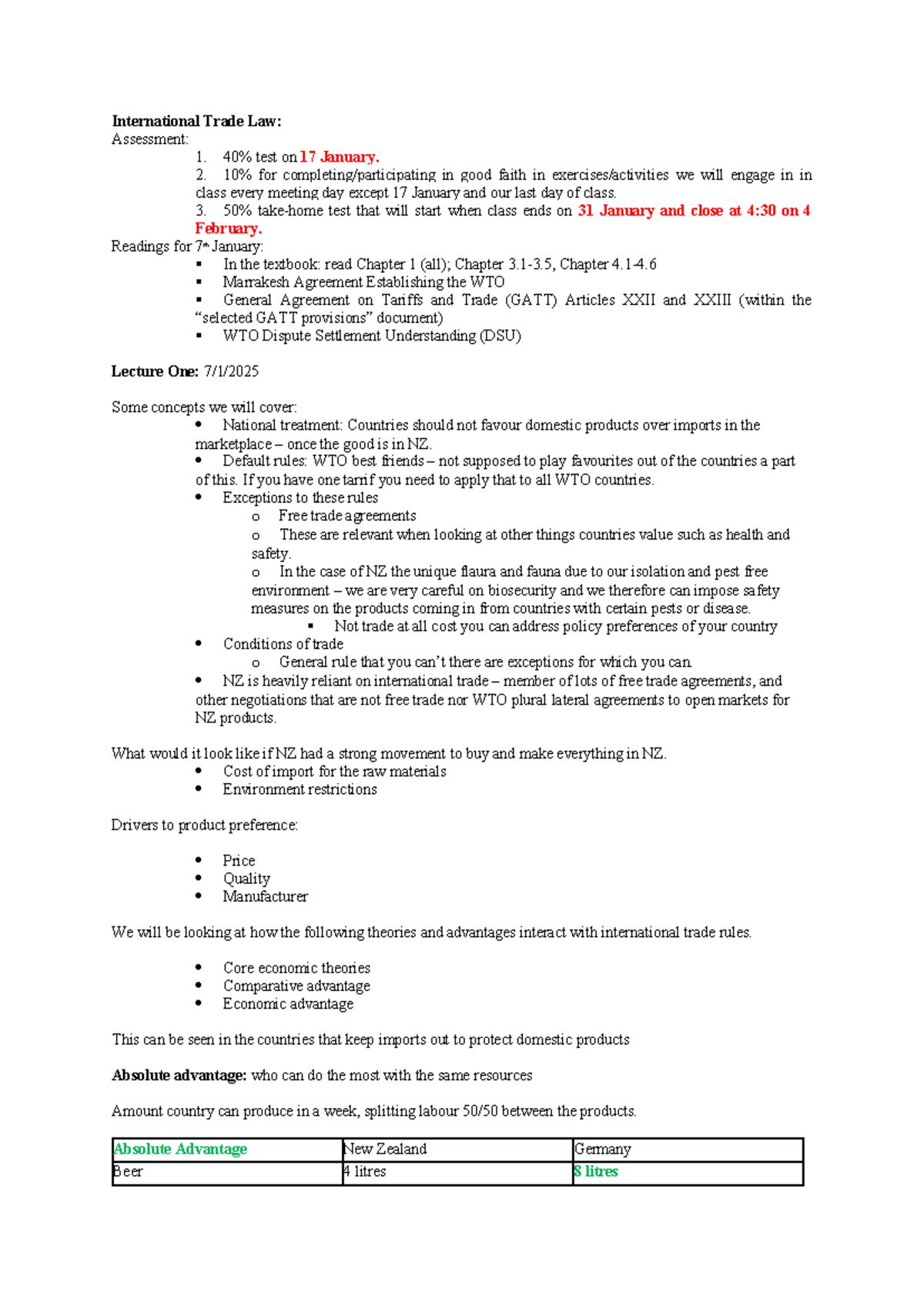 International Trade Law (INTL 101): Comprehensive Study Notes for Exams ...