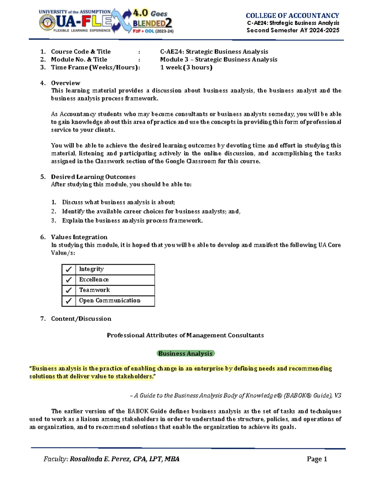 C-AE24 Module 1: Introduction to Management Advisory Services - Studocu