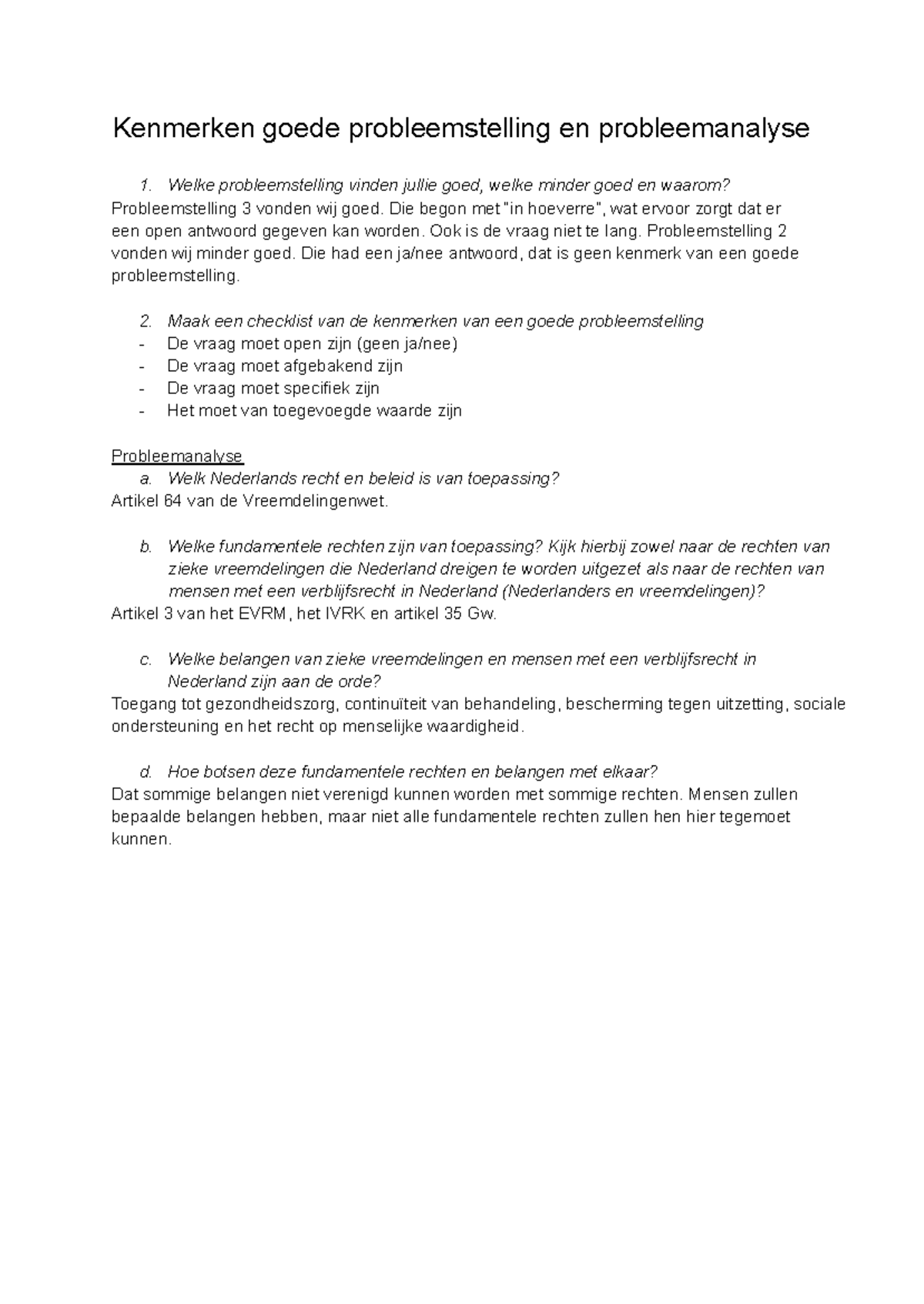 Kenmerken Goede Probleemstelling en Probleemanalyse - Hoorcollege Notes ...