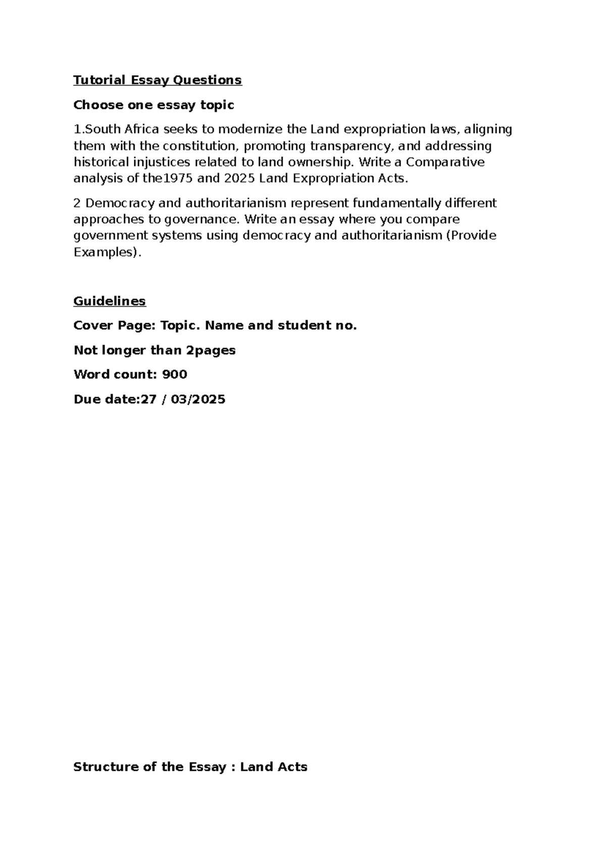 Tutorial Essay Questions ad4c64c4bfdb1340a2923de7b50b2aa2 2 - Tutorial ...