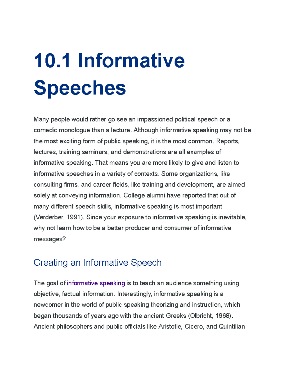 Effective Informative Speaking: Techniques & Strategies (COM 101) - Studocu