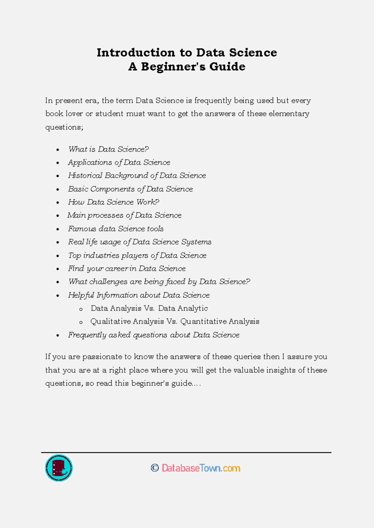 Introduction to Data Science: A Beginner's Journey (Data Science 101 ...