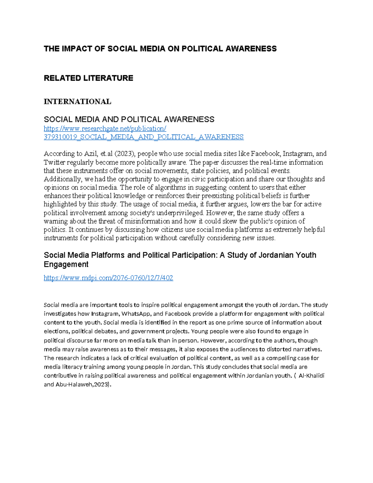 The Impact of Social Media on Political Awareness: A Review of Studies ...