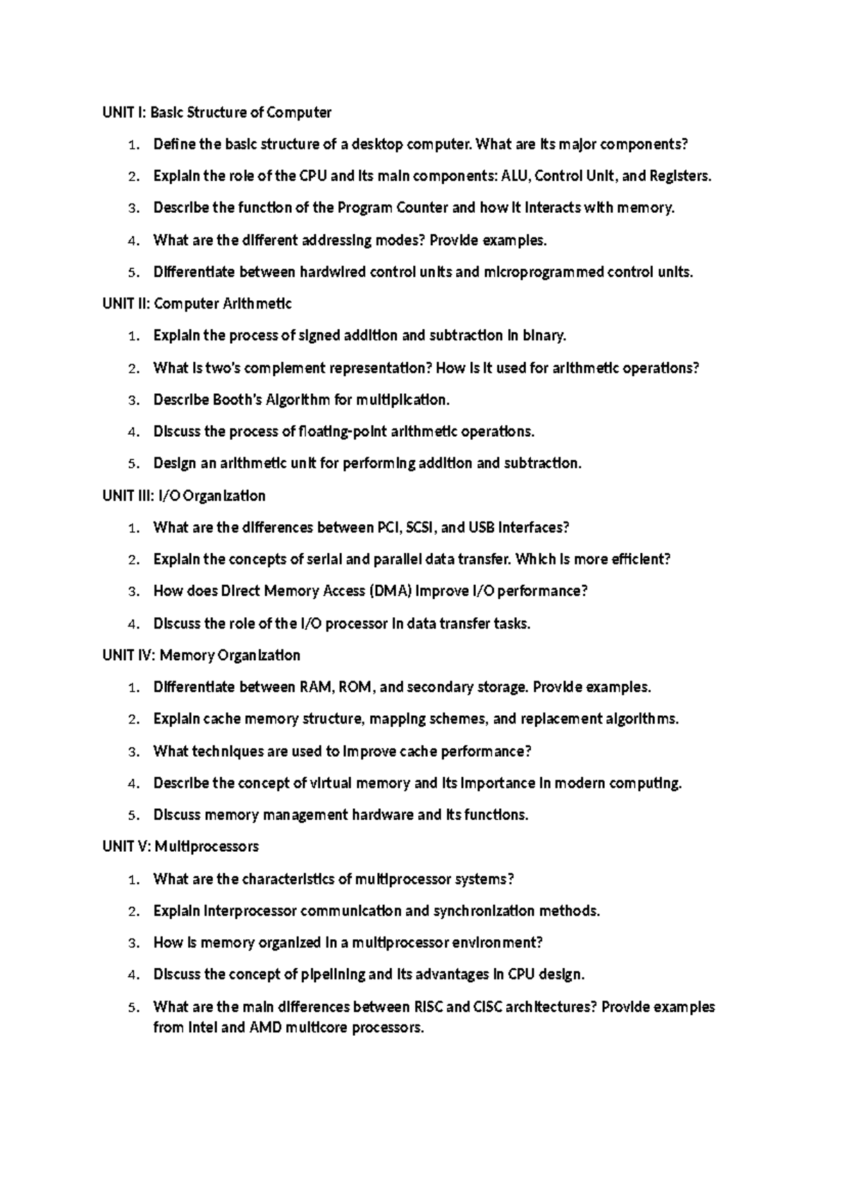 CoA 101: Midterm Notes on Computer Architecture and Organization - Studocu
