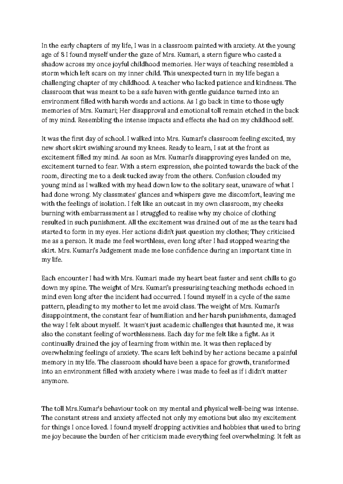 "ENG 101: Reflections on Anxiety and Isolation in the Classroom" - Studocu