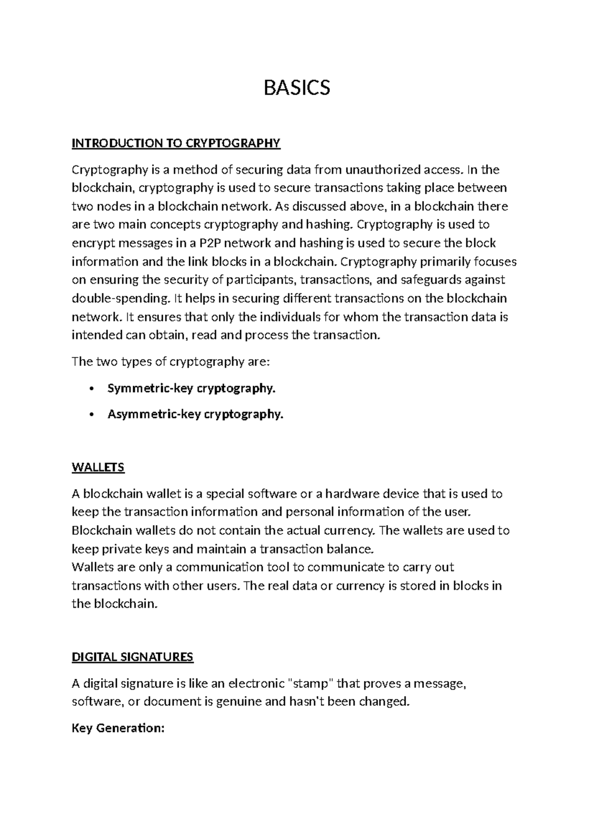 Basics - BASICS INTRODUCTION TO CRYPTOGRAPHY Cryptography is a method ...