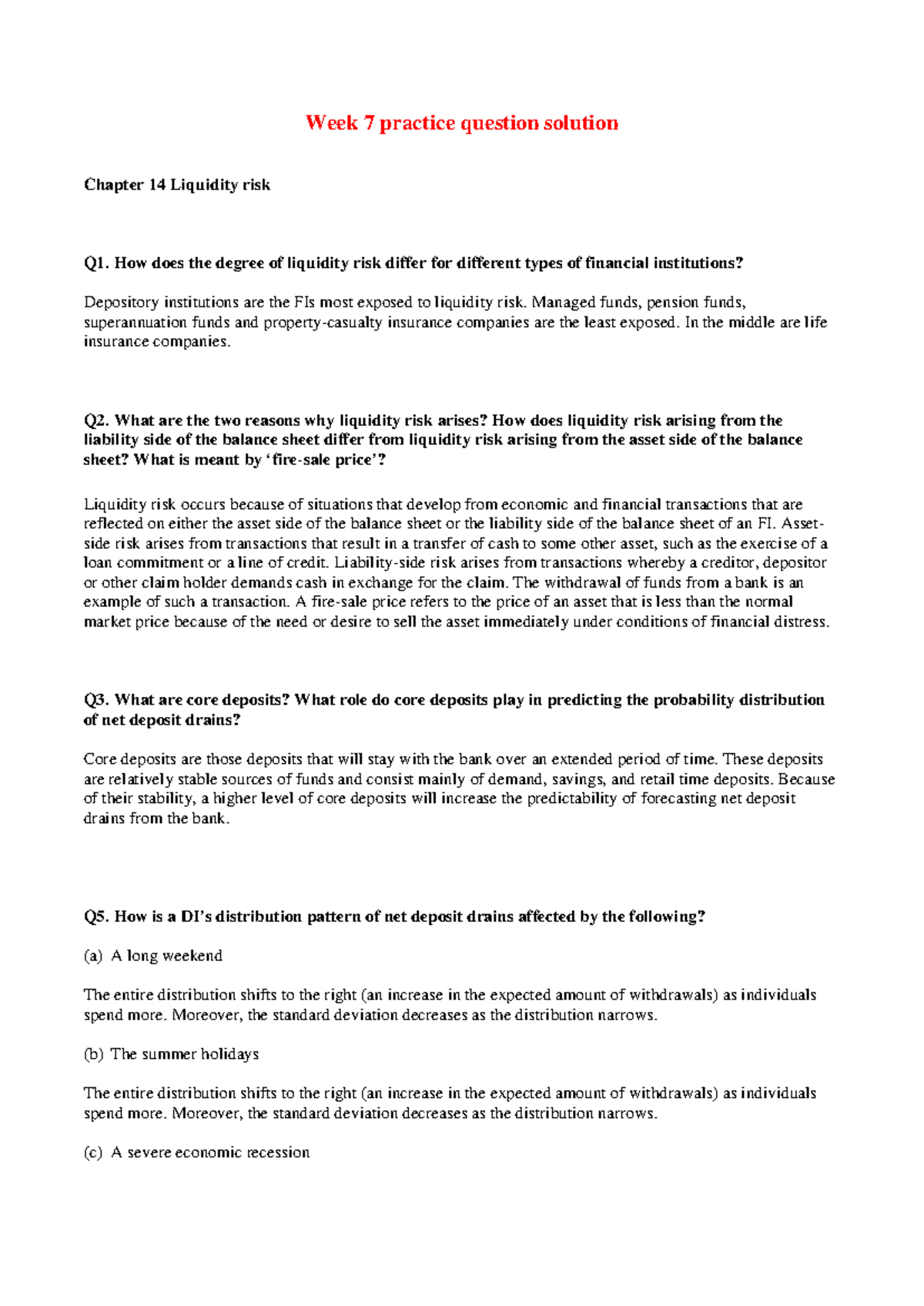 **FINC 305: Liquidity Risk - Week 7 Solutions to Practice Questions ...