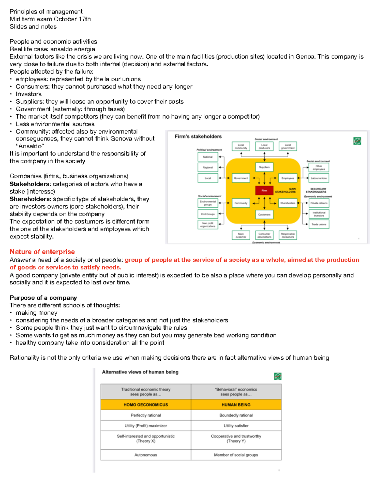Principles of Management (MGT 202) - Midterm Exam Overview & Key ...