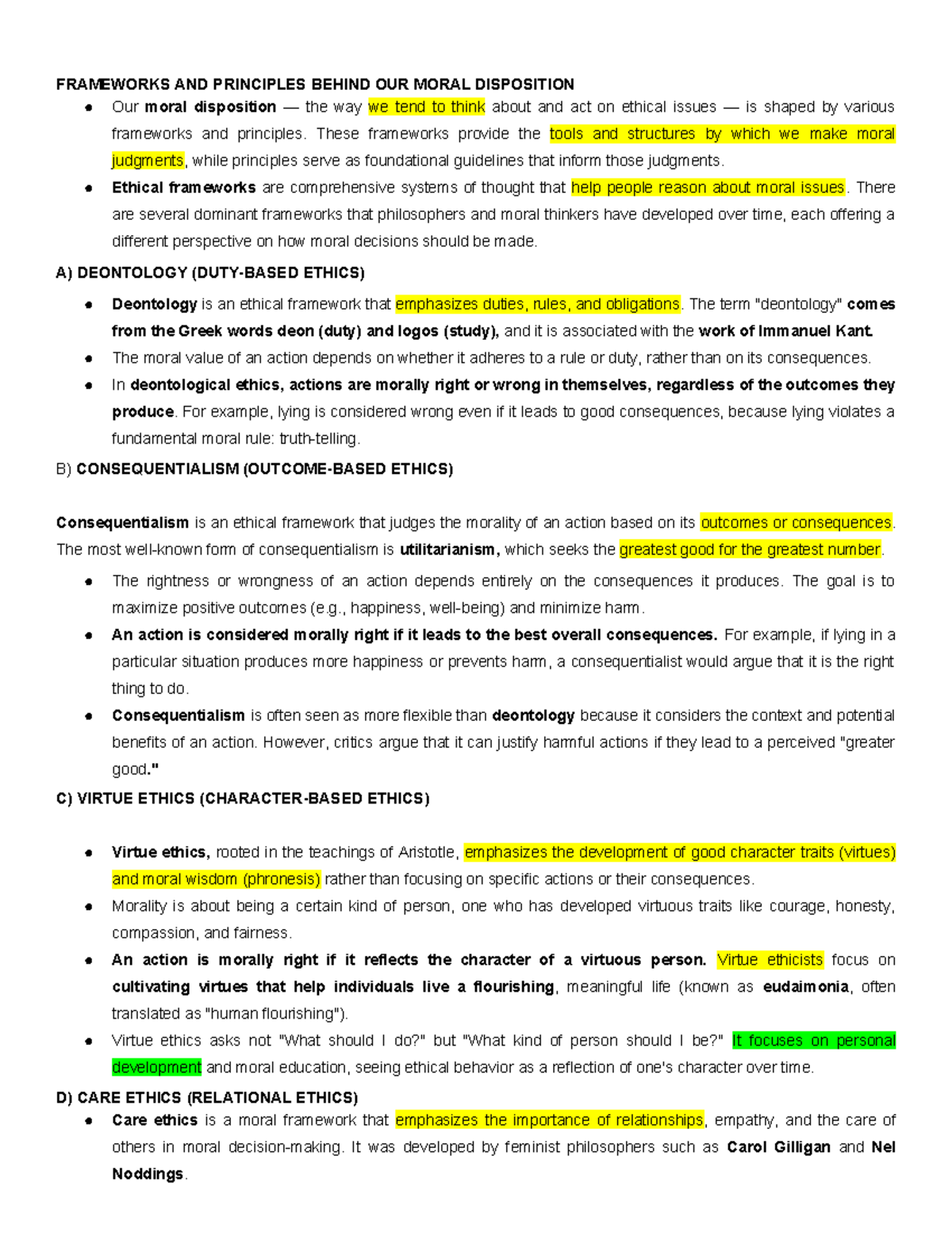 Ethics Reviewer (FINALS) - Frameworks & Principles of Moral Disposition ...