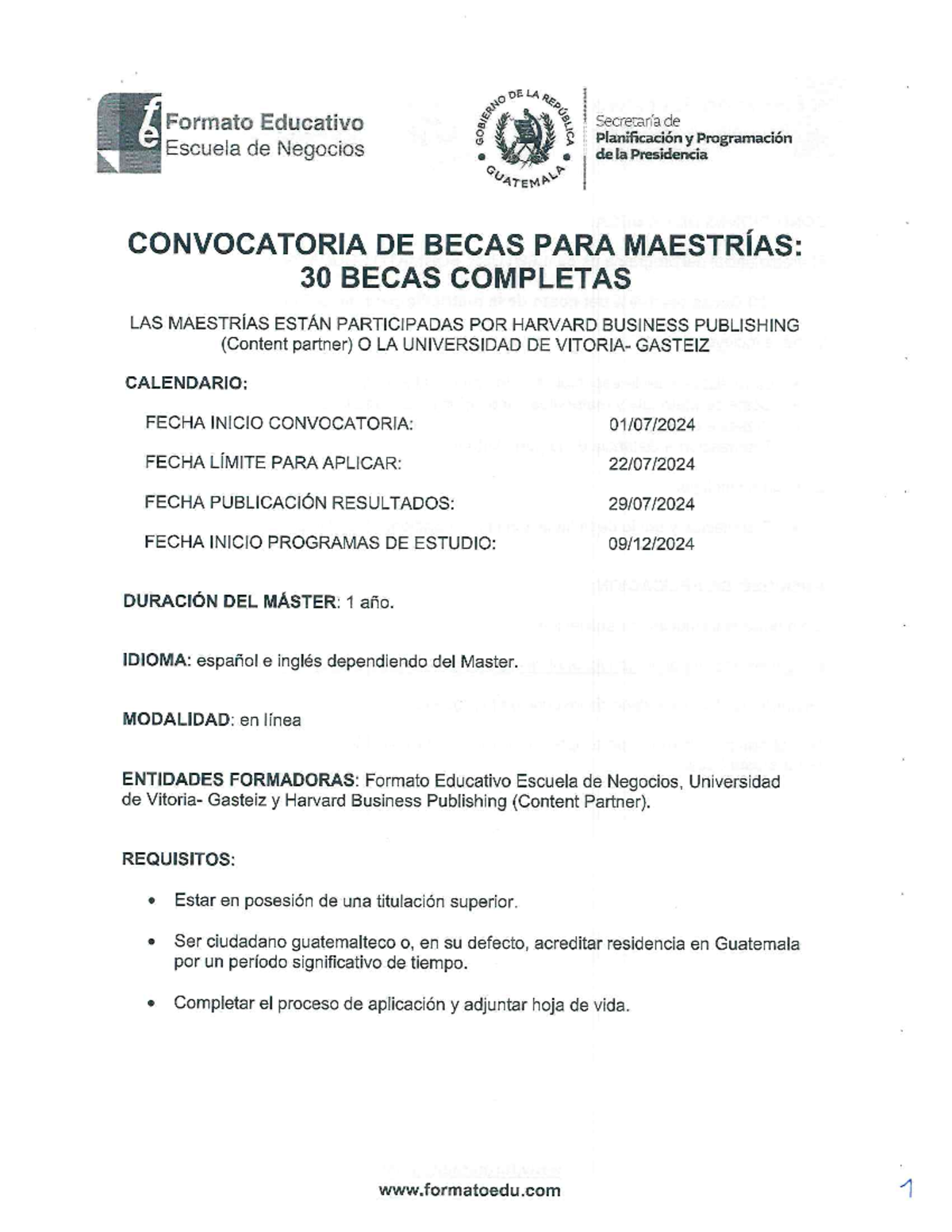 Becas para maestrías en línea: convocatoria y requisitos - Studocu