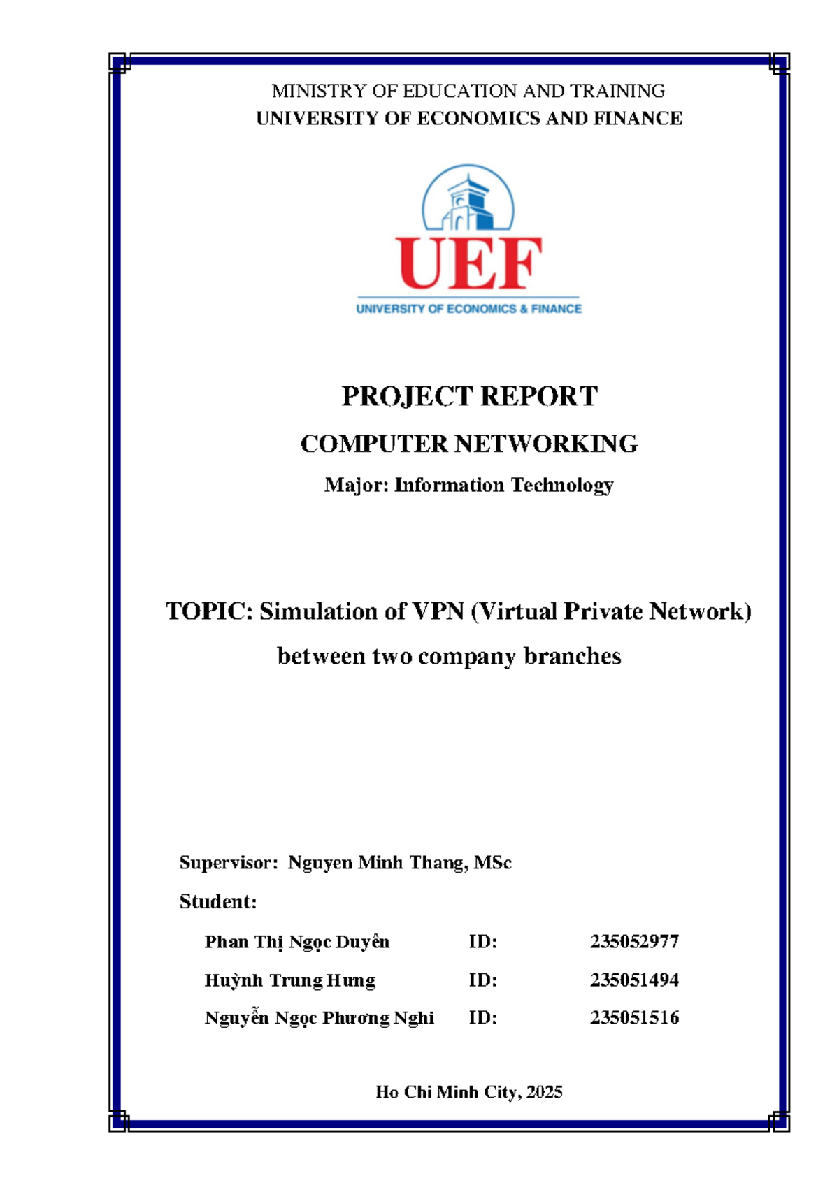 Simulation of VPN Between Company Branches - IT Project Report - Studocu