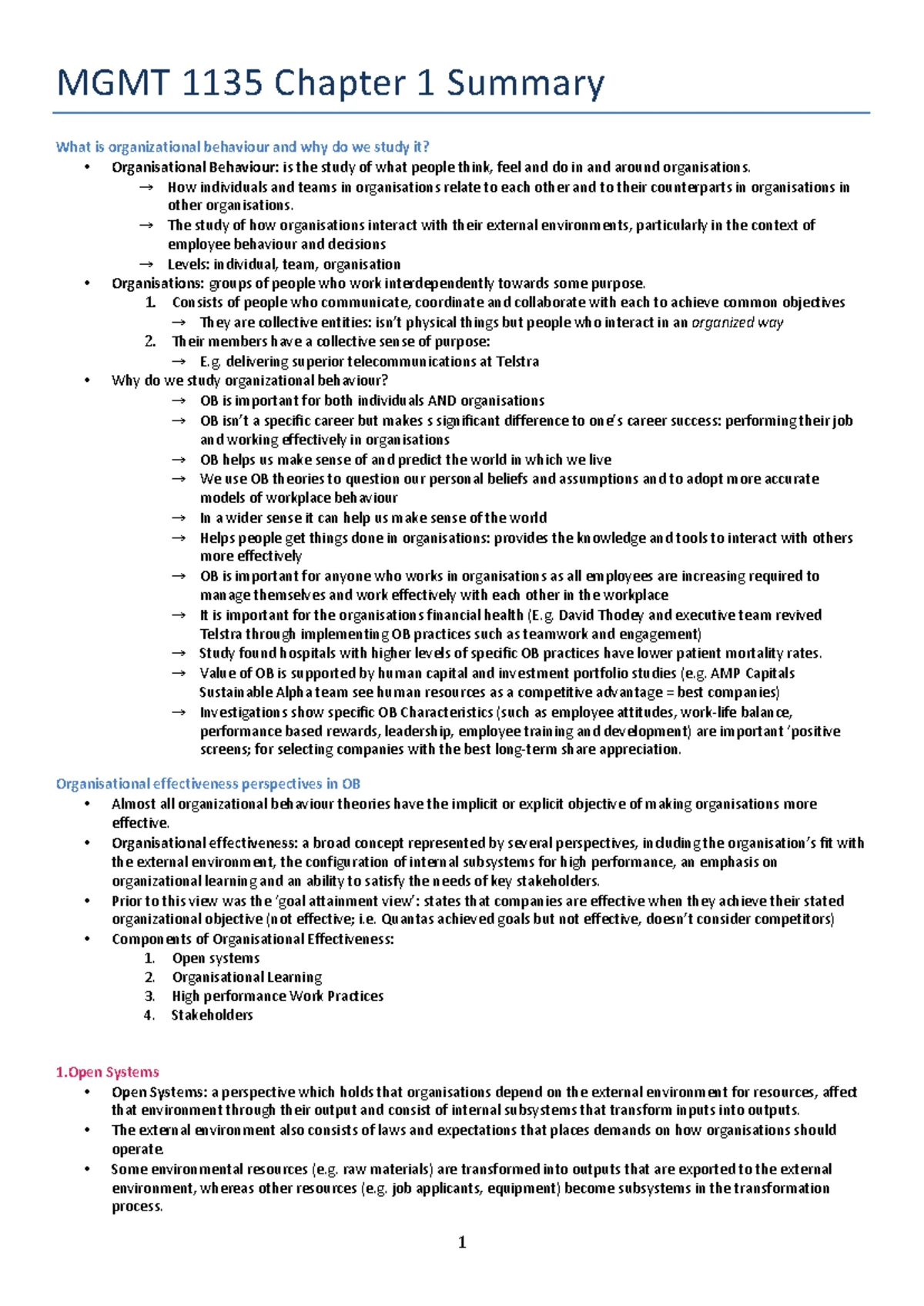 Lecture 1: Management Functions and Skills Overview (MGMT 101) - Studocu