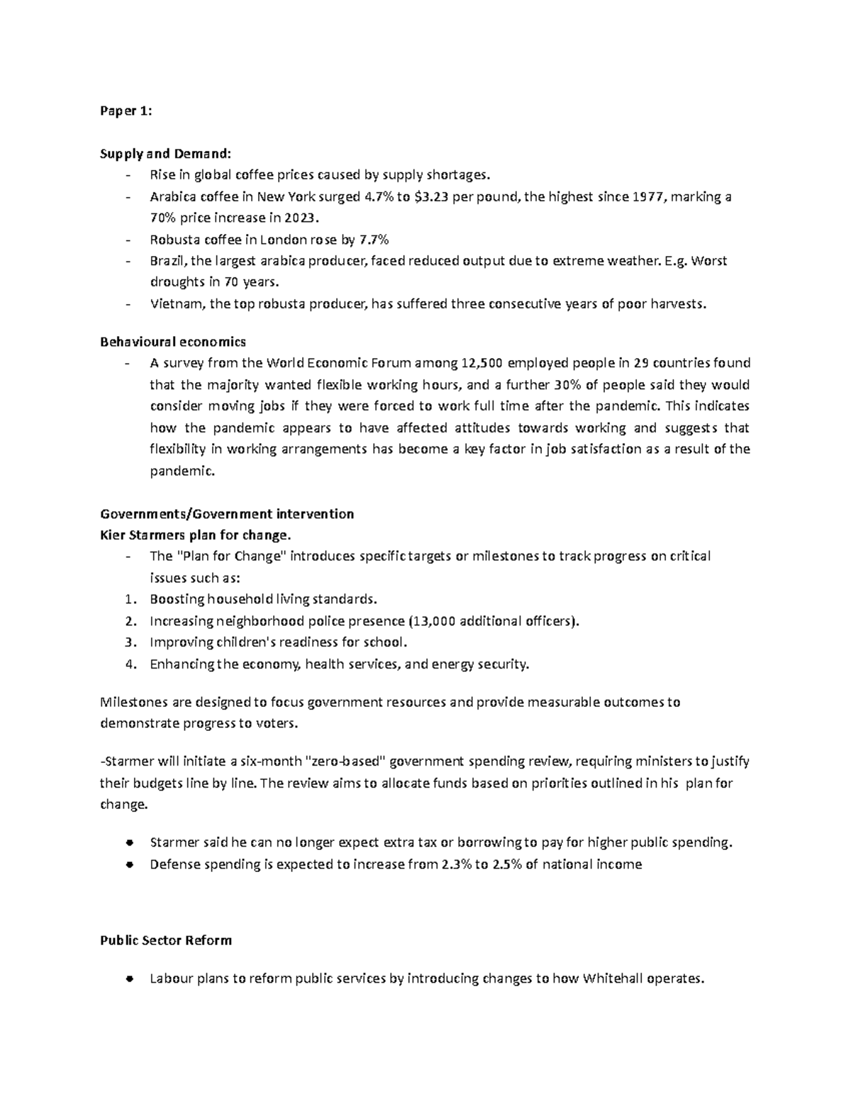 Economic application - Paper 1: Supply and Demand: - Rise in global ...