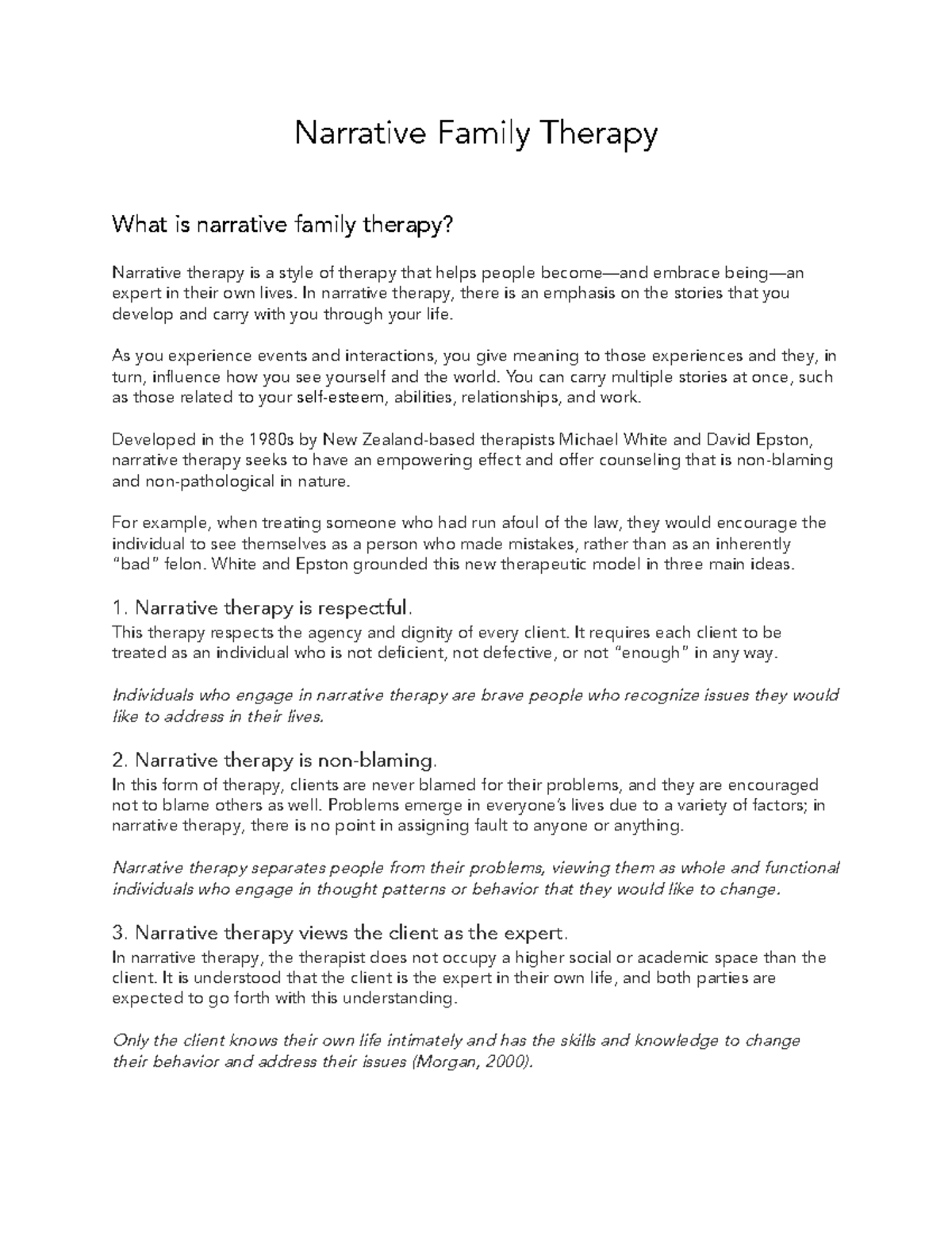 Narrative Family Therapy: Understanding Its Principles and Techniques ...