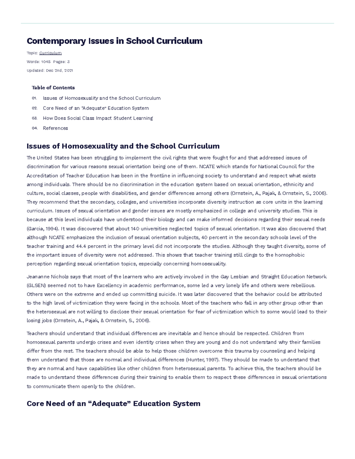 Contemporary Issues in Curriculum: An Analysis of Key Factors - Studocu