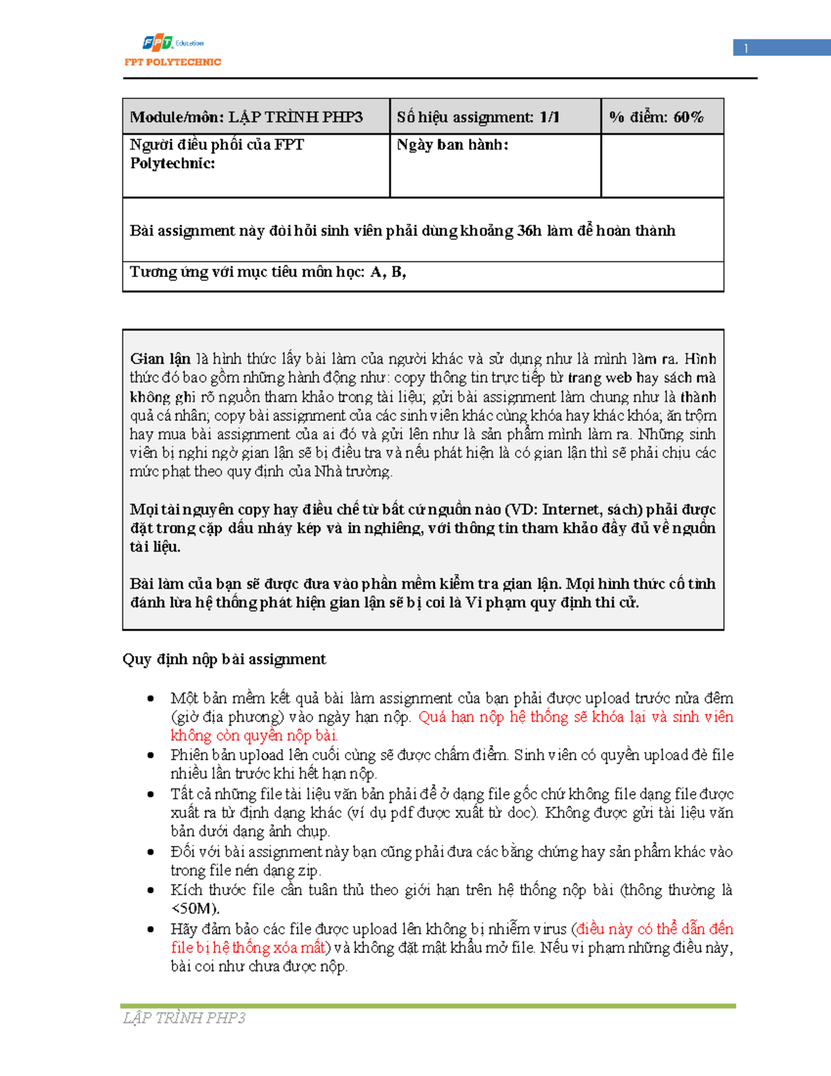 WEB4013 - Lập Trình PHP3 - Hướng Dẫn Thực Hiện Assignment 1 - Studocu