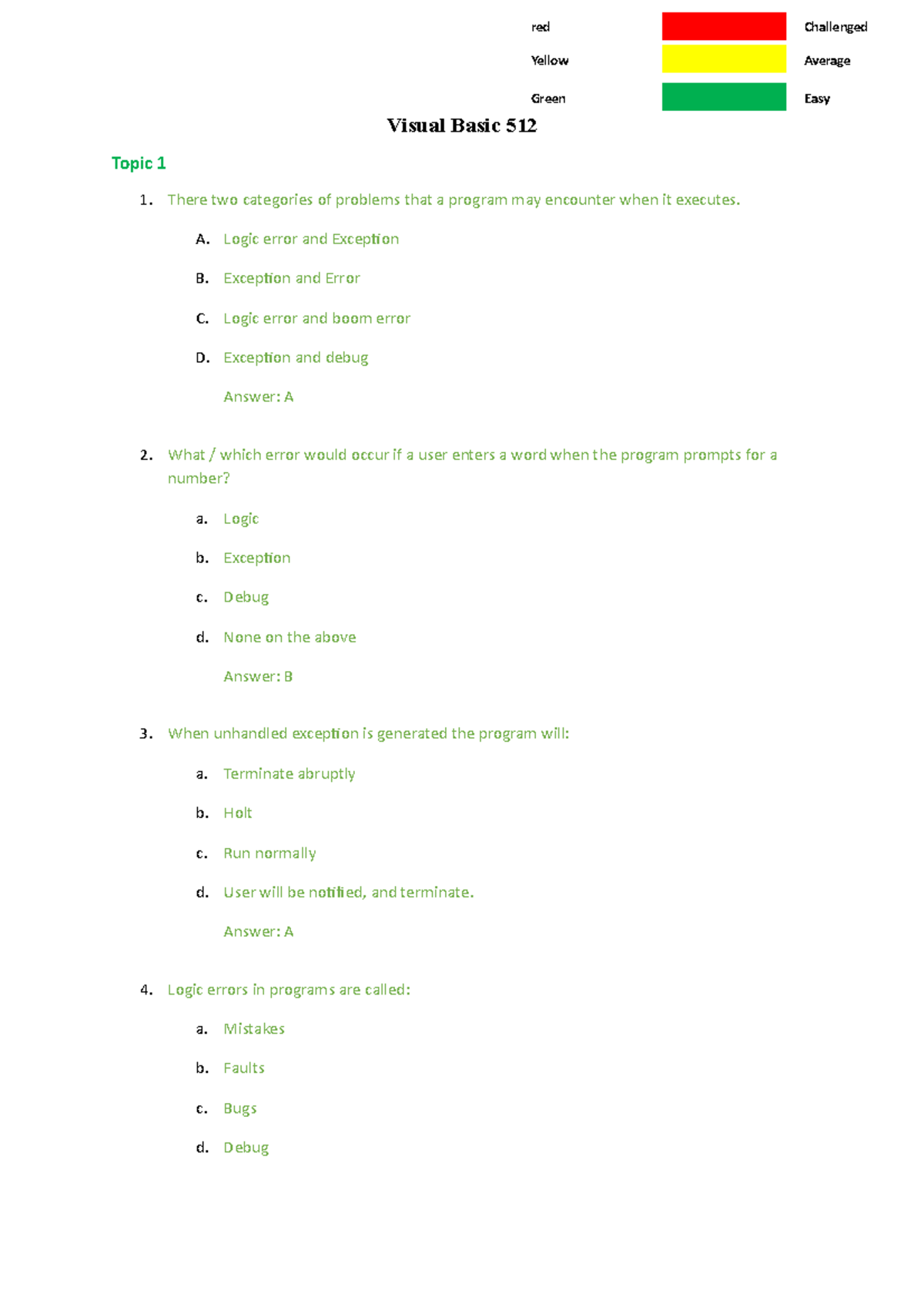 VB MCQ 512 - Visual Basic Software Development 2nd Semester Exam - Studocu
