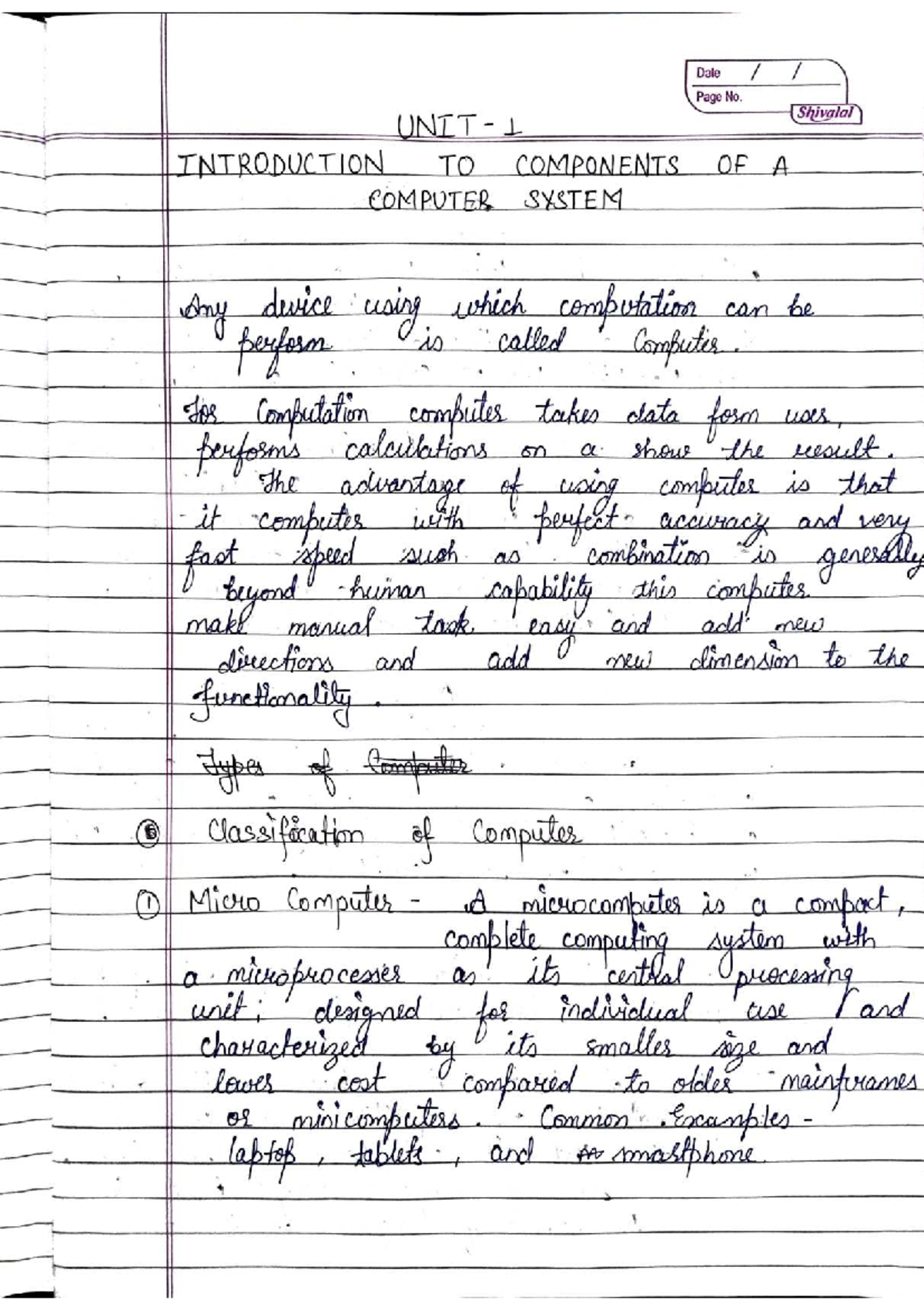 COMP 101: Introduction to Computer System Components Notes - Studocu