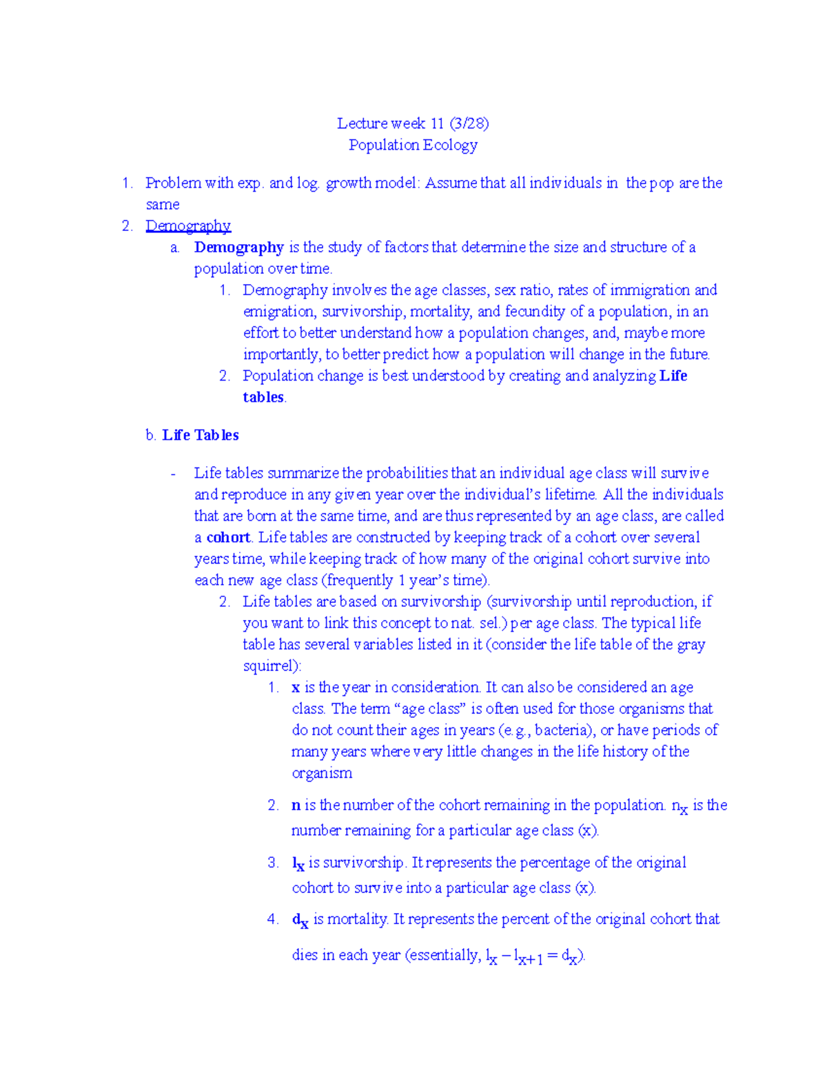 Bio 114 Exam 3 Study Guide: Population & Community Ecology Concepts - Document Preview