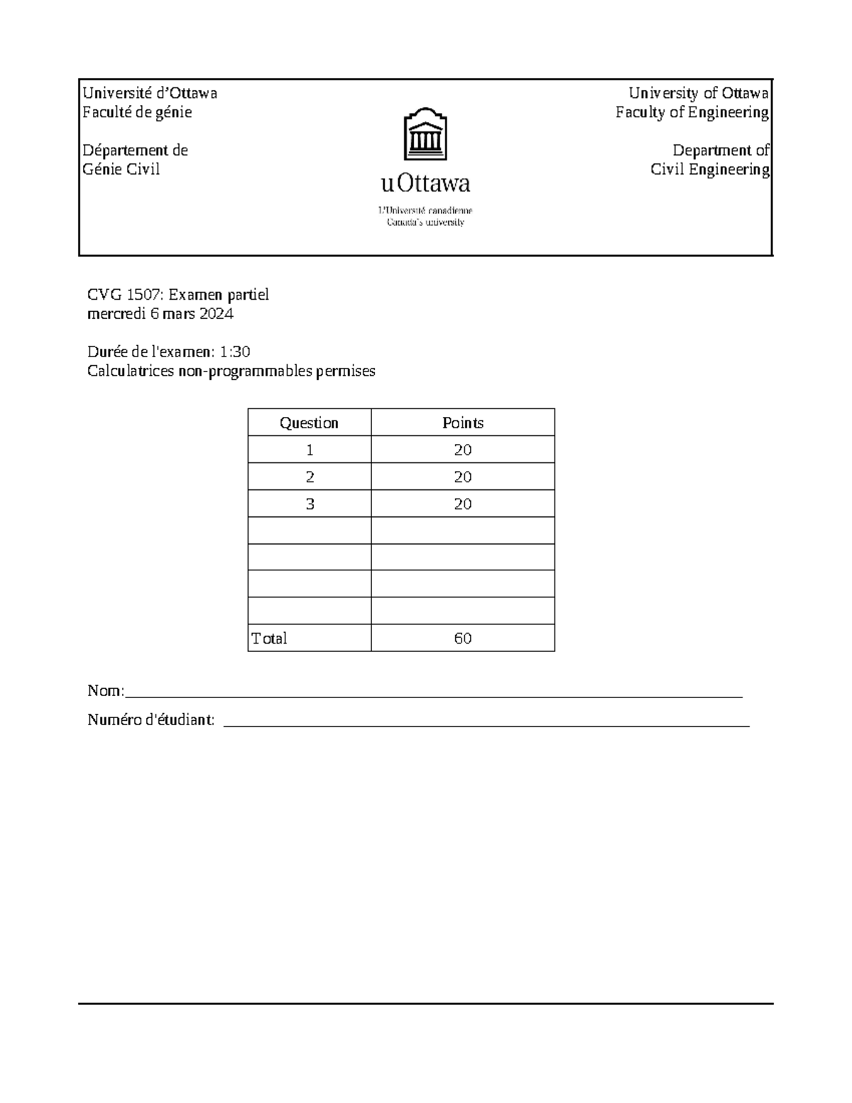 CVG1507 - Midterm Exam: Projections and Sections Guide - Studocu