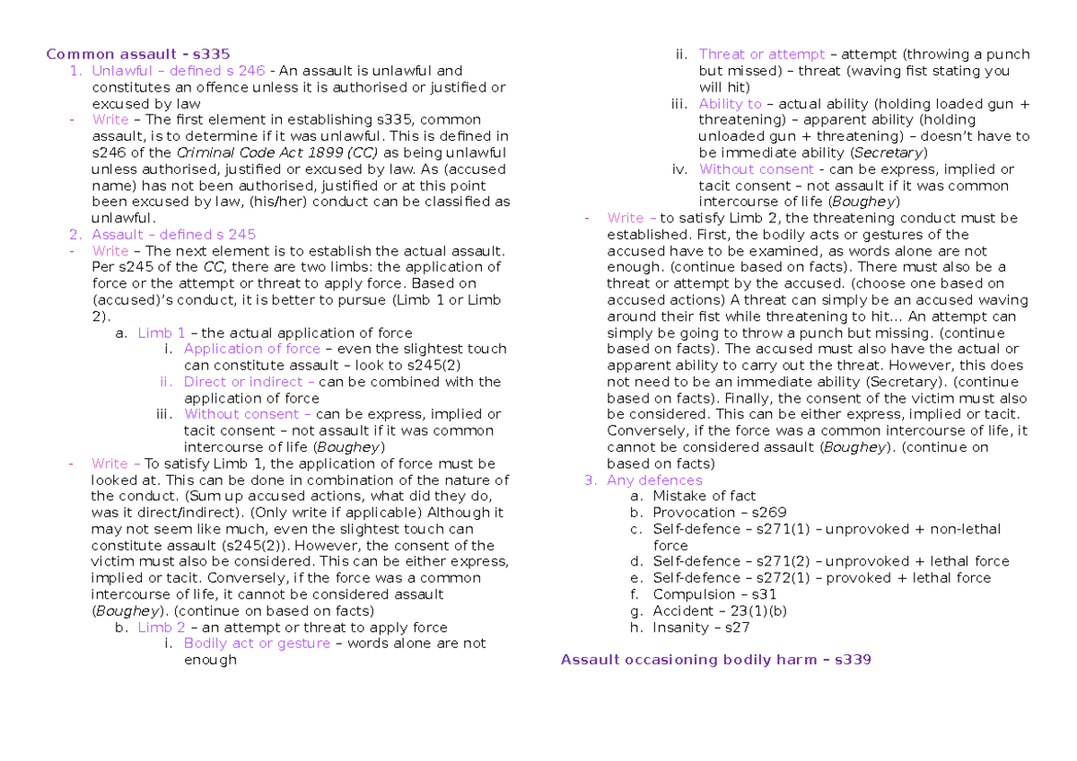 Assault and Bodily Harm Analysis: Understanding Legal Elements and ...