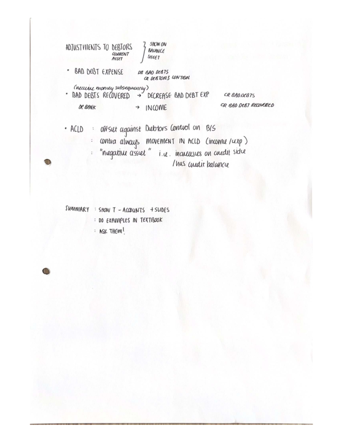 Chapter 13 Notes: Adjustments to Debtors and Income Statement Analysis ...