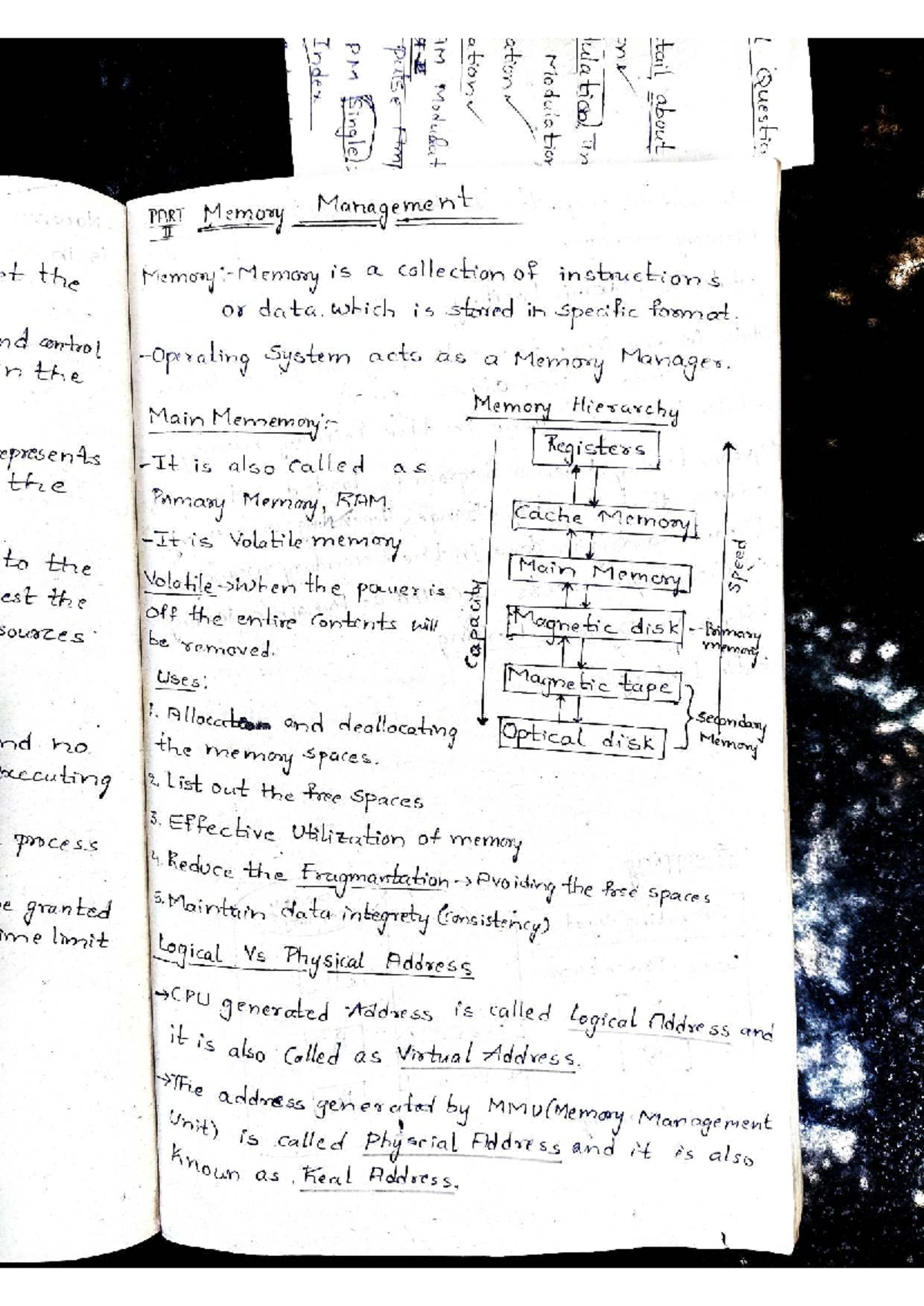 Memory Management Concepts in OS: Unit 3 -2 Overview - Studocu