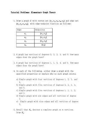 MEMO- Graph- Theory - Tutorial Problems: Elementary Graph Theory 1 ...