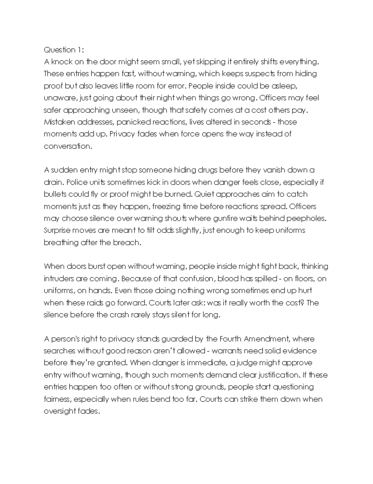 Critical Thinking Questions on Law Enforcement Tactics and Training ...