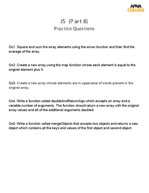 15. JS Part 8 (Ans) - JS practice question for students - Javascript ...