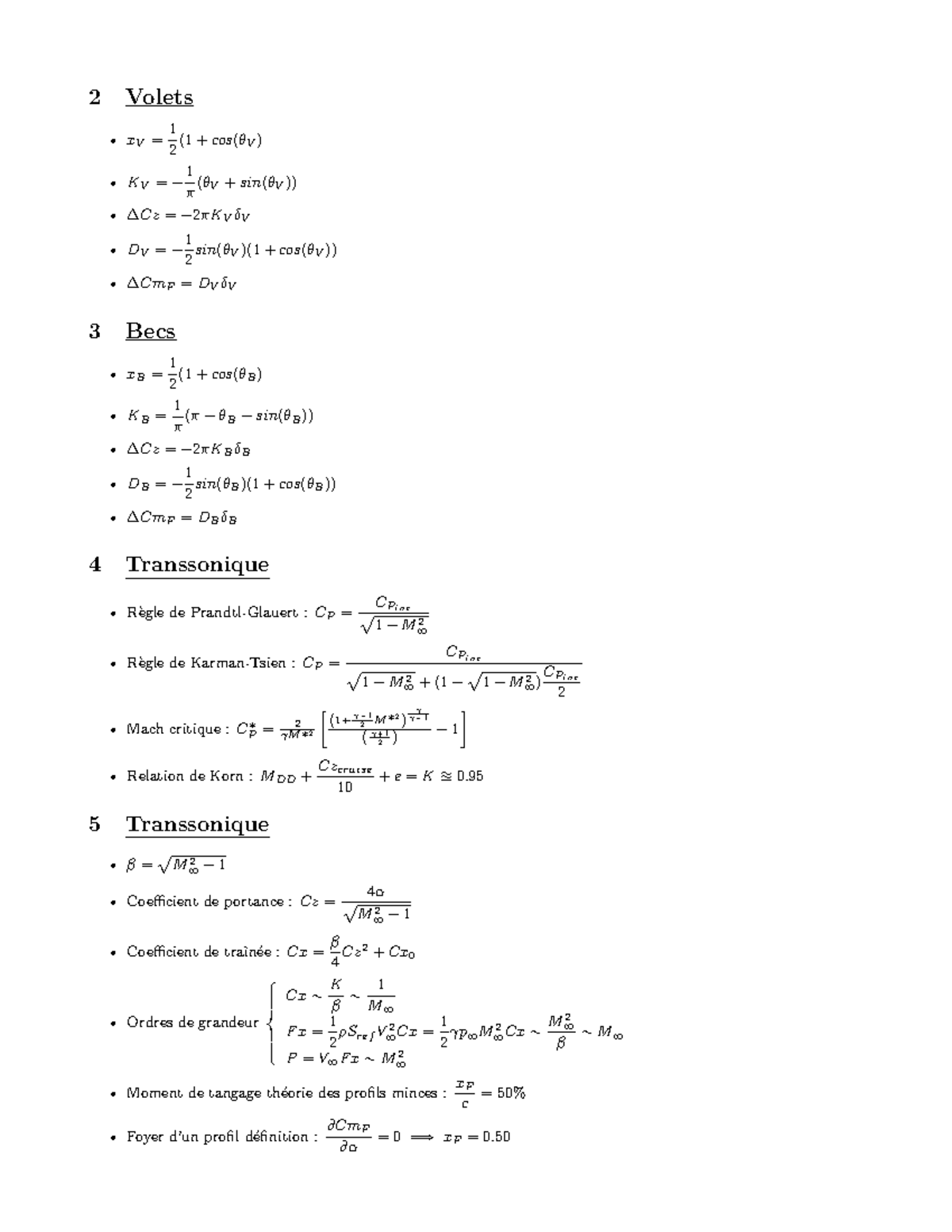 Fiche Aérodynamique2 Concepts et Calculs de Portance Studocu — free download