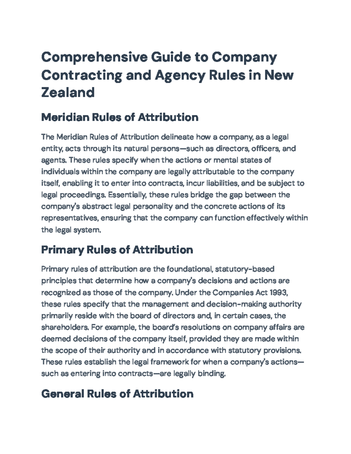 Comprehensive Guide to Company Contracting & Agency Rules (NZ) - Studocu