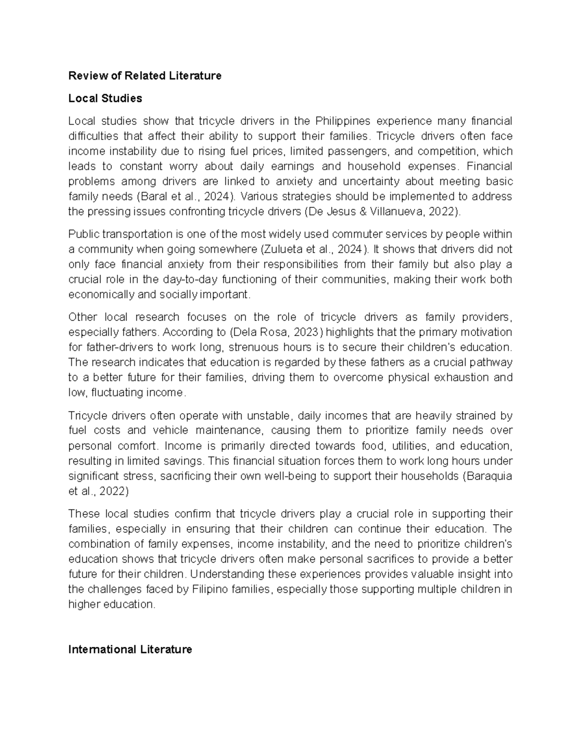 RRL: Financial Challenges of Tricycle Drivers in the Philippines - Studocu