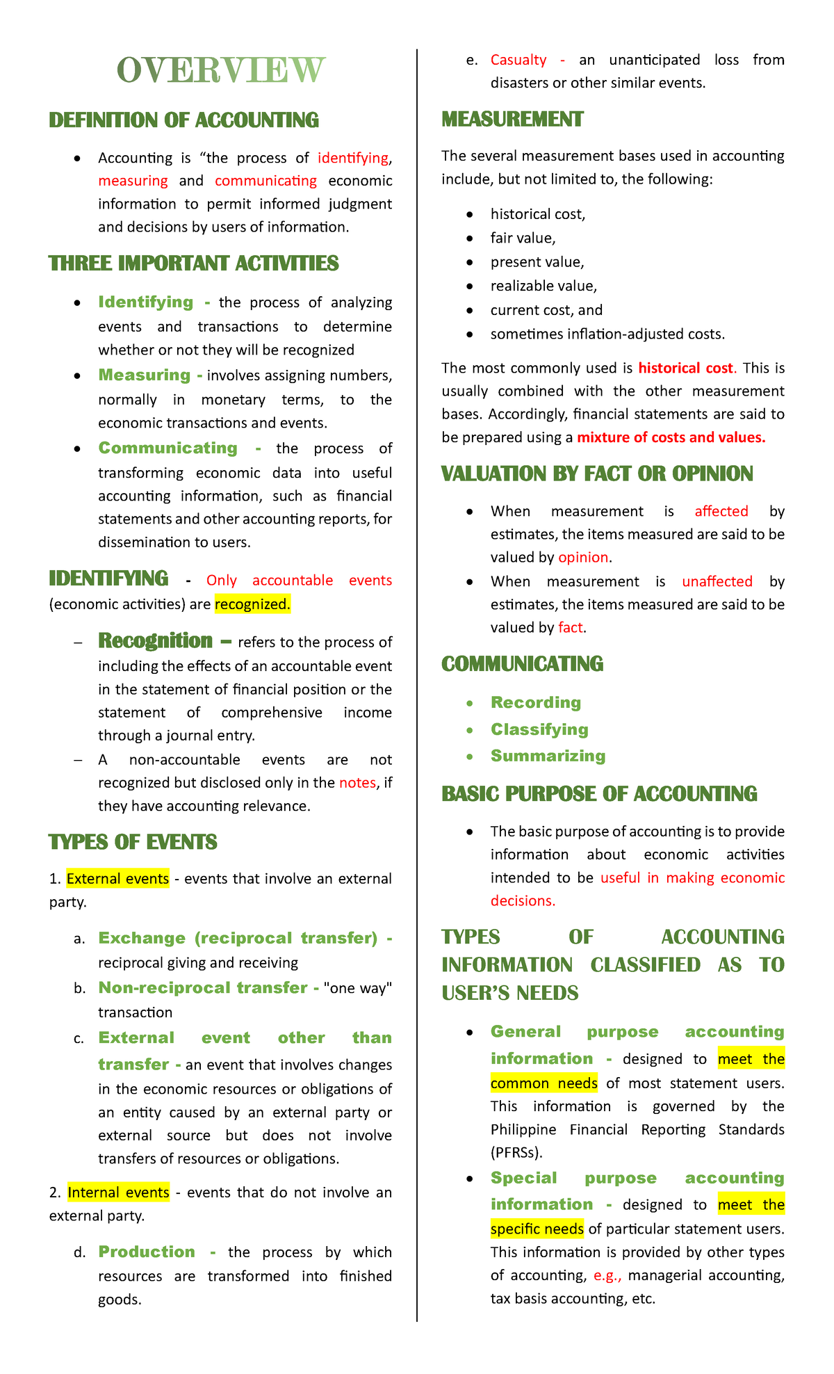 ACC 103 - Comprehensive Overview of Accounting Principles and Practices ...