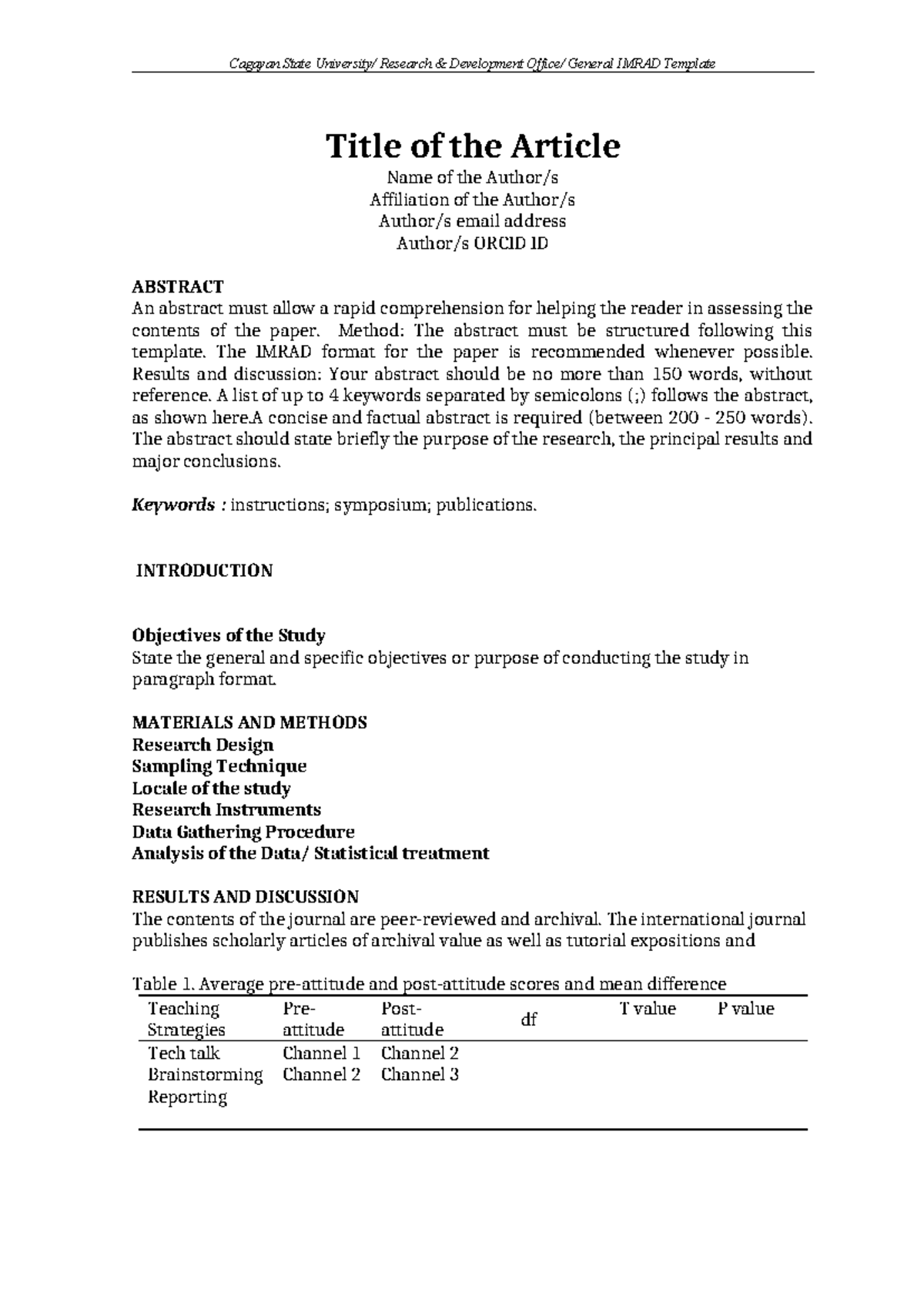 IMRAD Template Summary - Mijn Geloof en mijn Geluk - Studocu