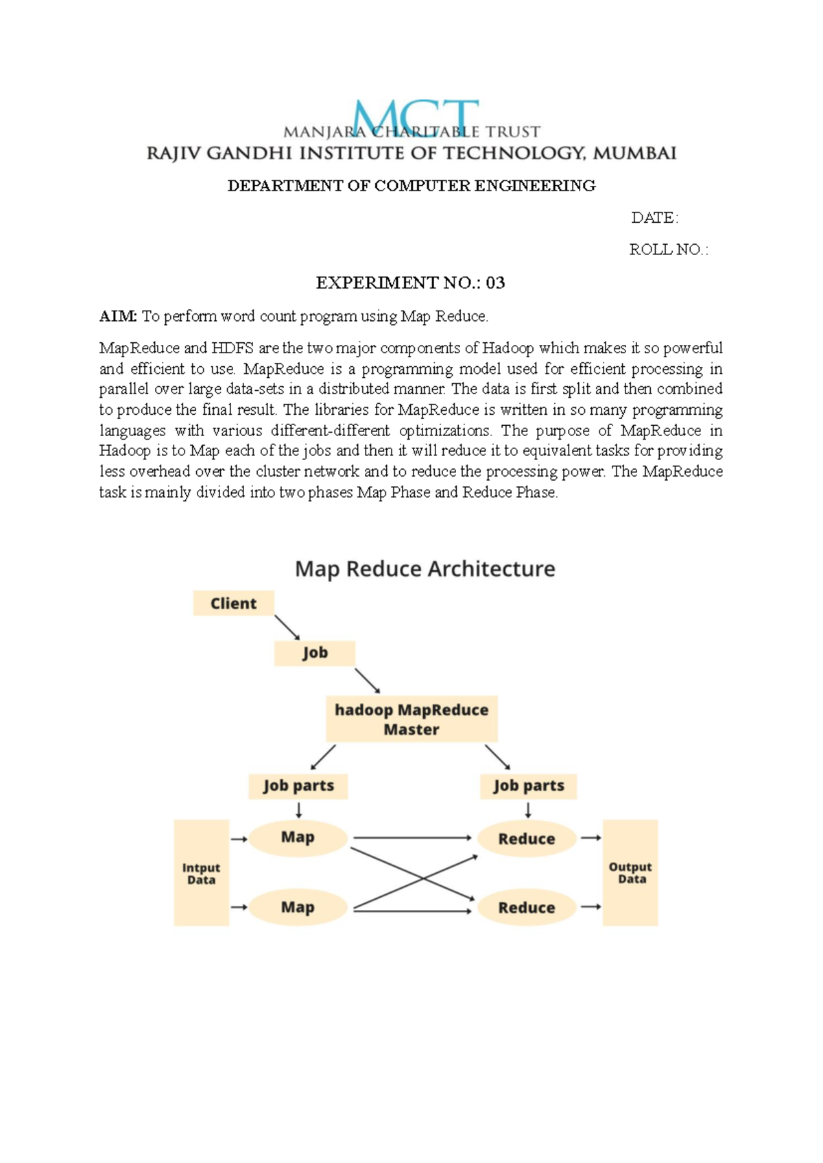 BDA EXP 03: Word Count Program Using MapReduce in Hadoop - Studocu