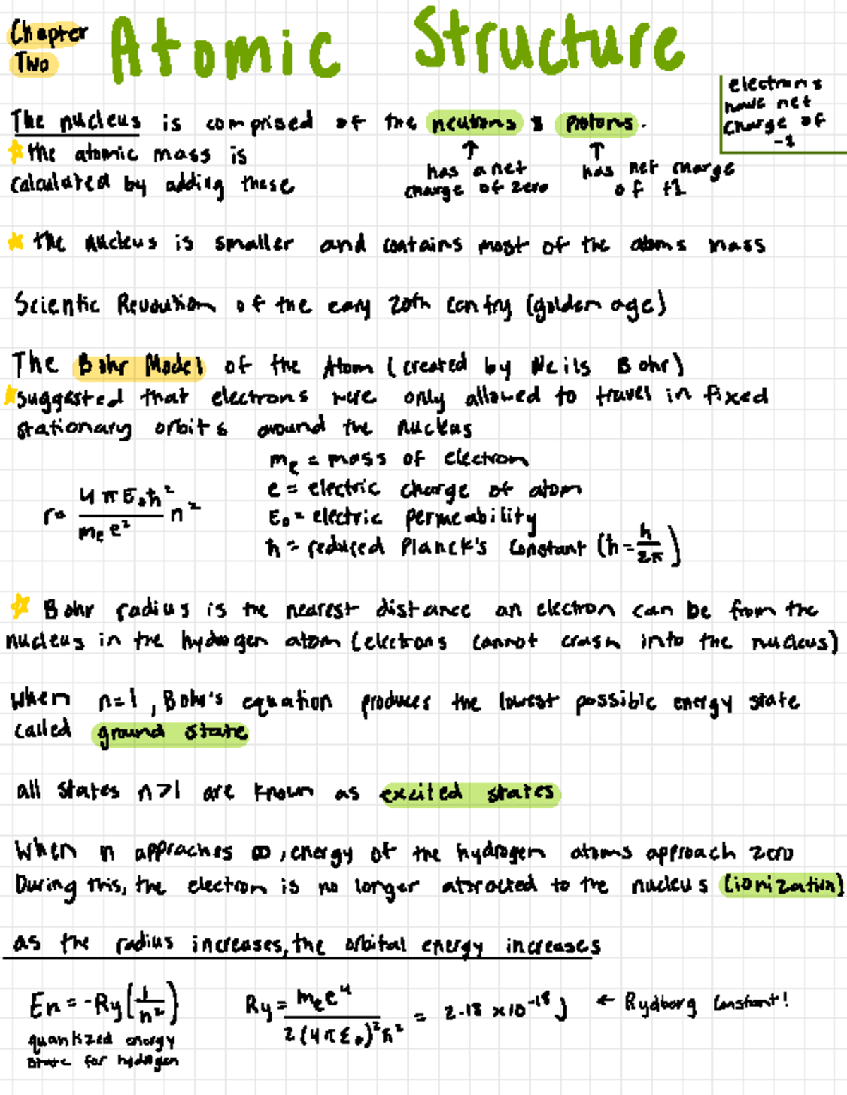 Chemistry 1410: Comprehensive Notes on Chapters 2-4 Atomic Structure ...