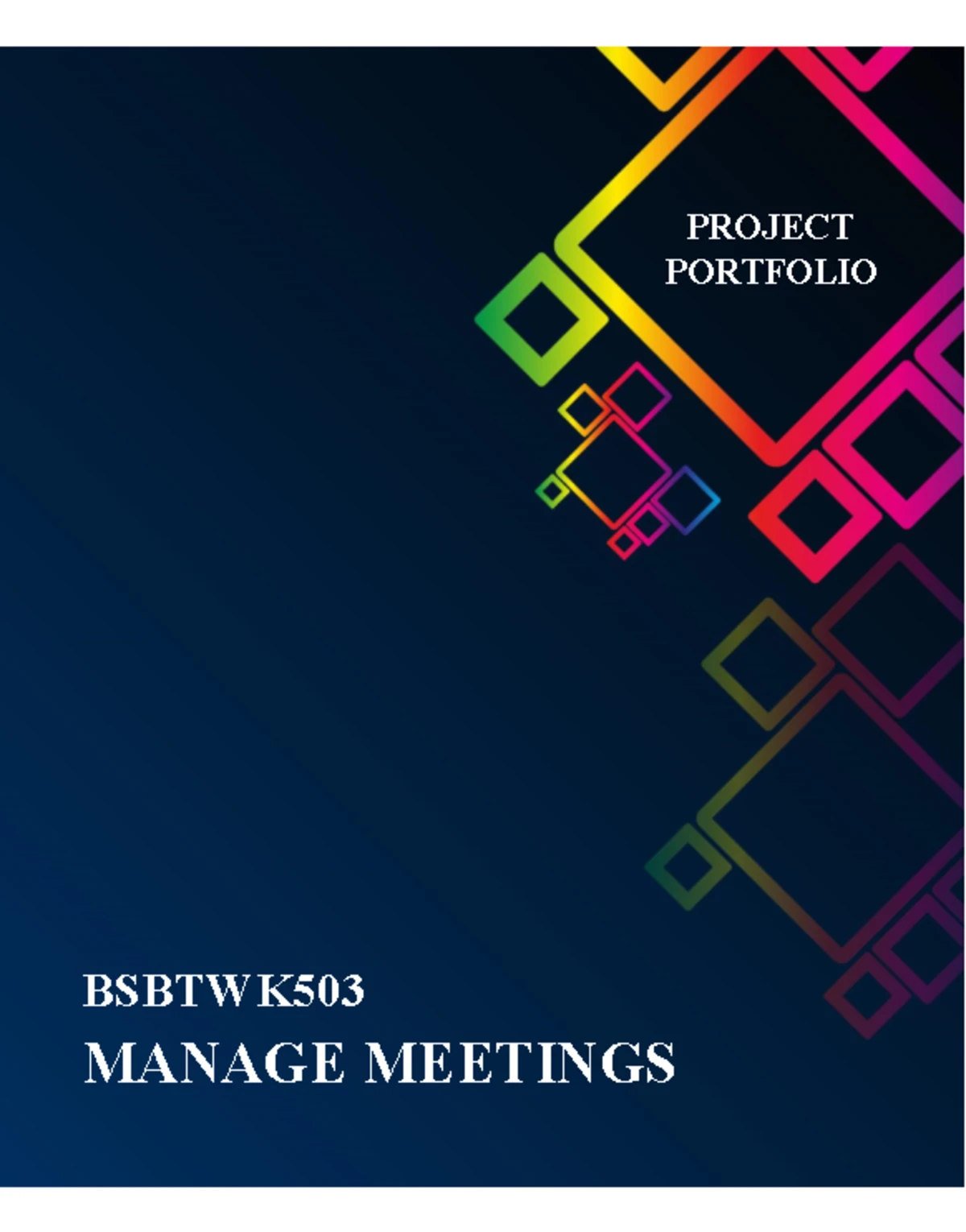 BSBTWK 503 Project Portfolio: Meeting Management Strategies