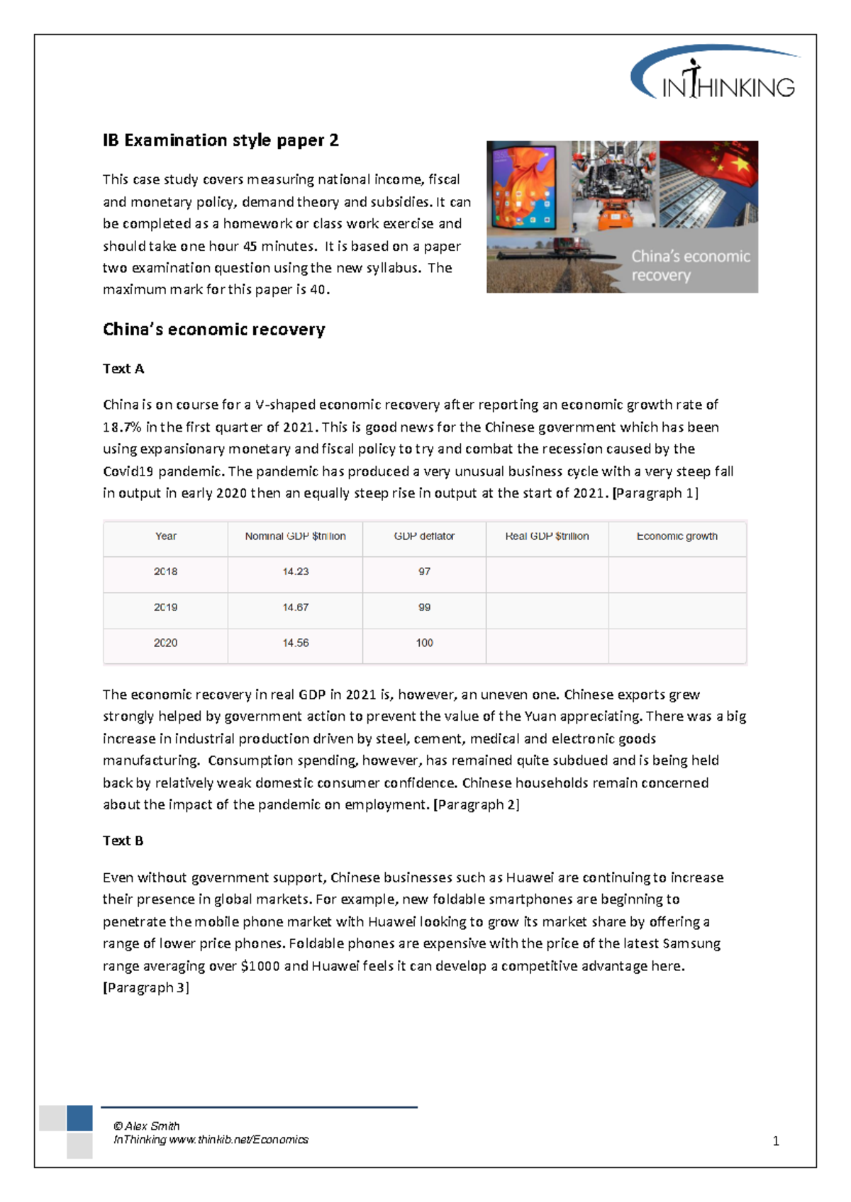 China's Economic Recovery: An IB Economics Case Study (Paper 2 ...