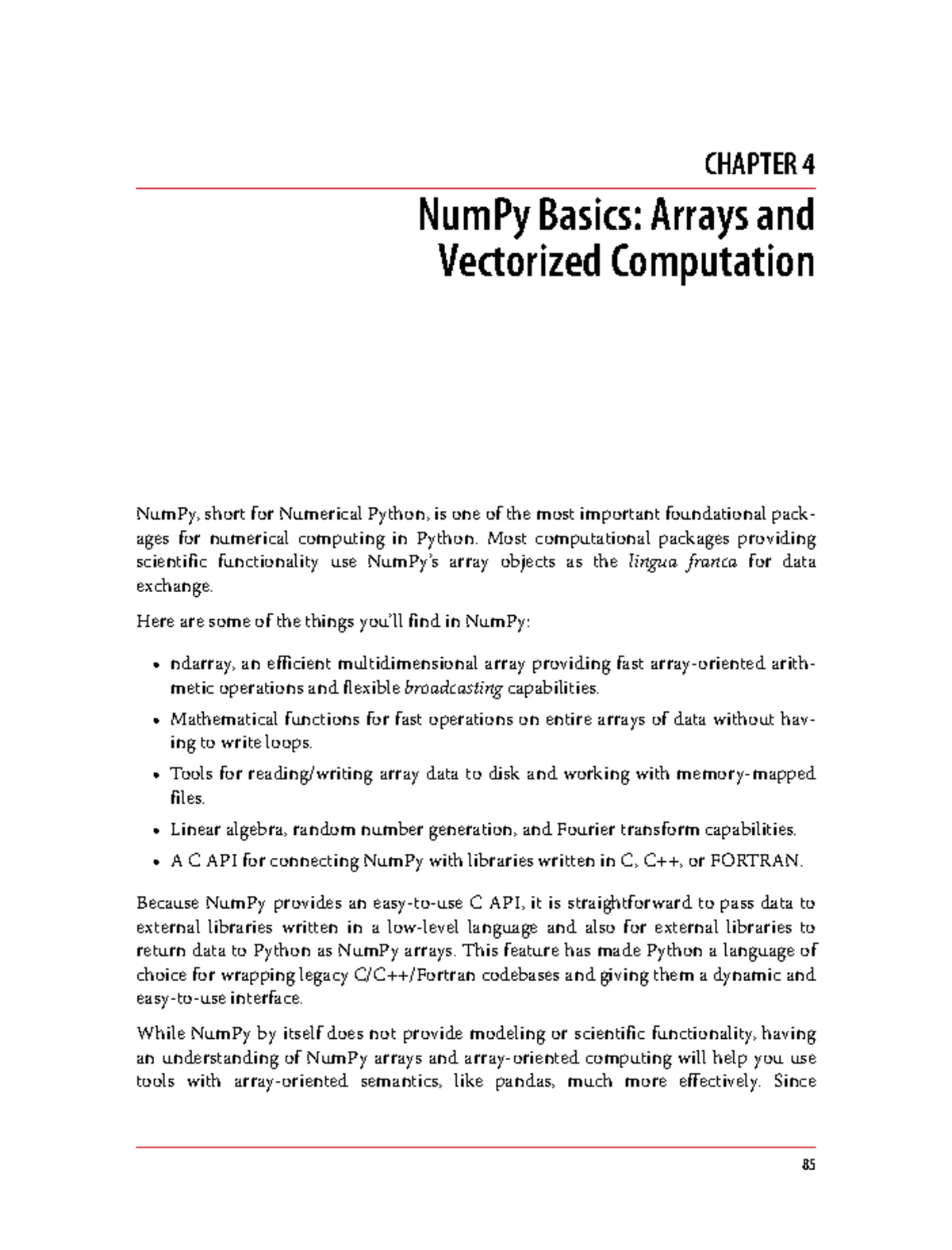 Analysis of NumPy Basics for Data Science Applications (Chapter 4 ...