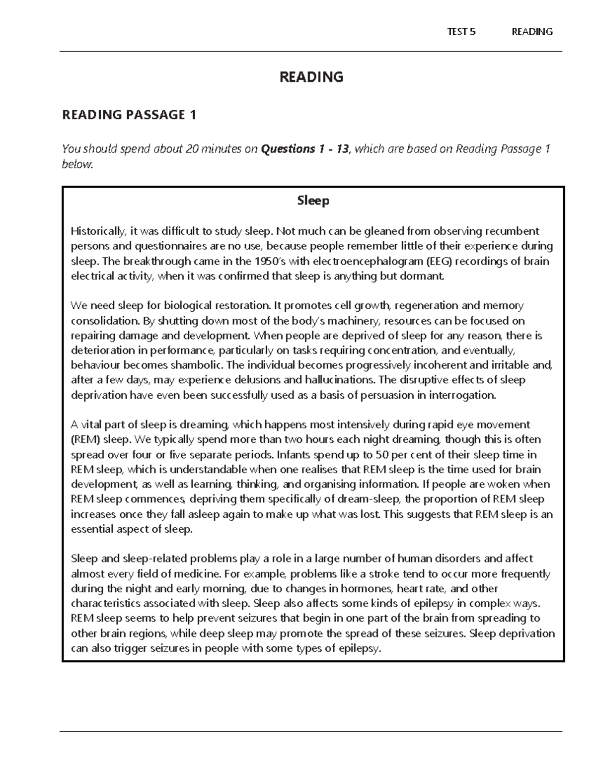 HSC Test - Reading Passage 1 & 2 Analysis and Questions - Studocu