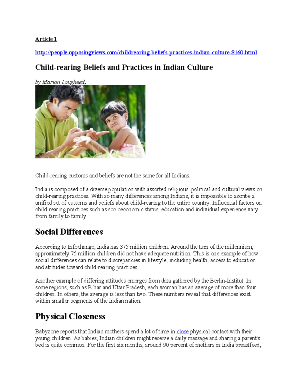 Child Rearing Practices in India & China: Cultural Insights and ...