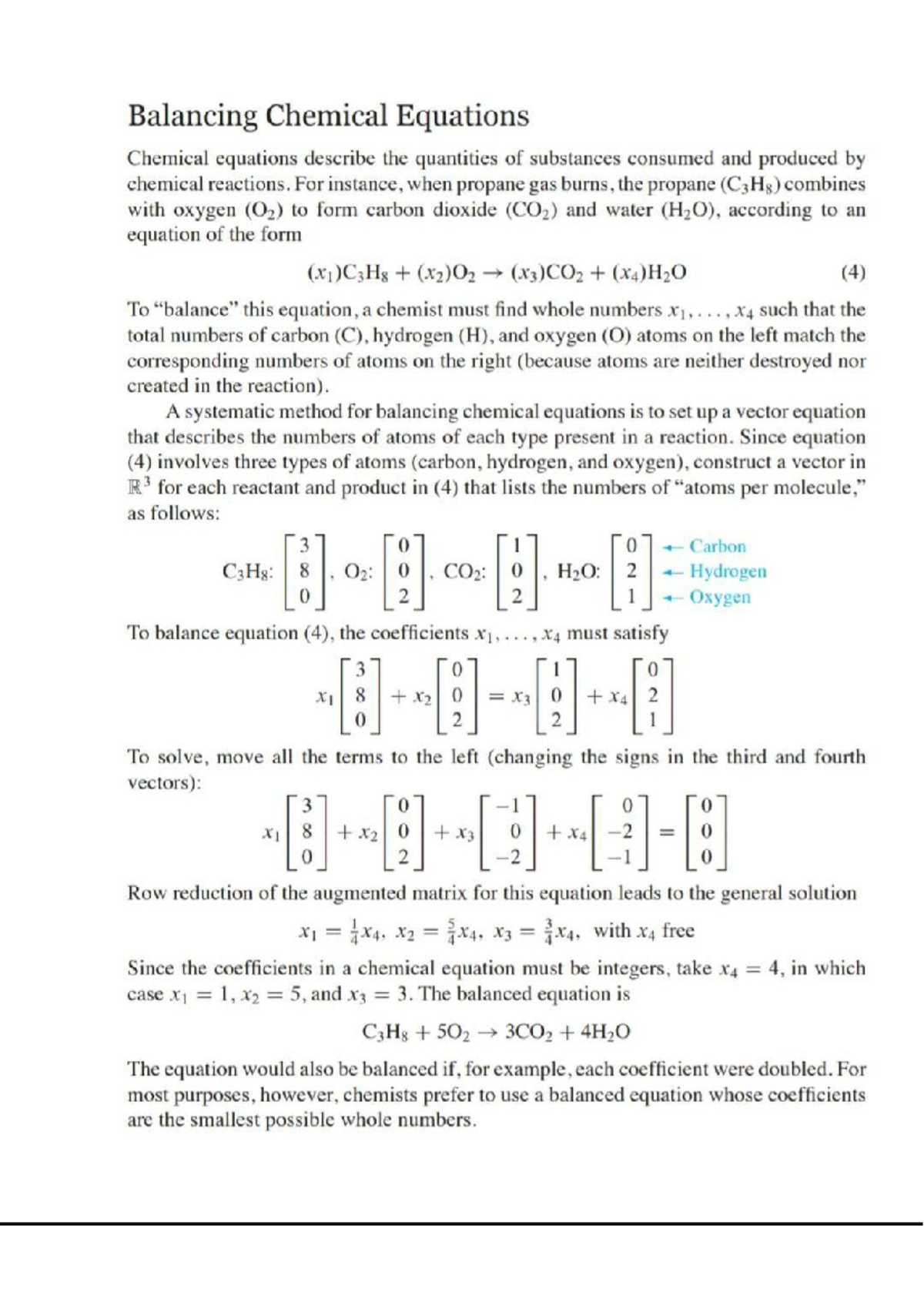 Application linear elgebra chemical - Balancing Chemical Equations ...