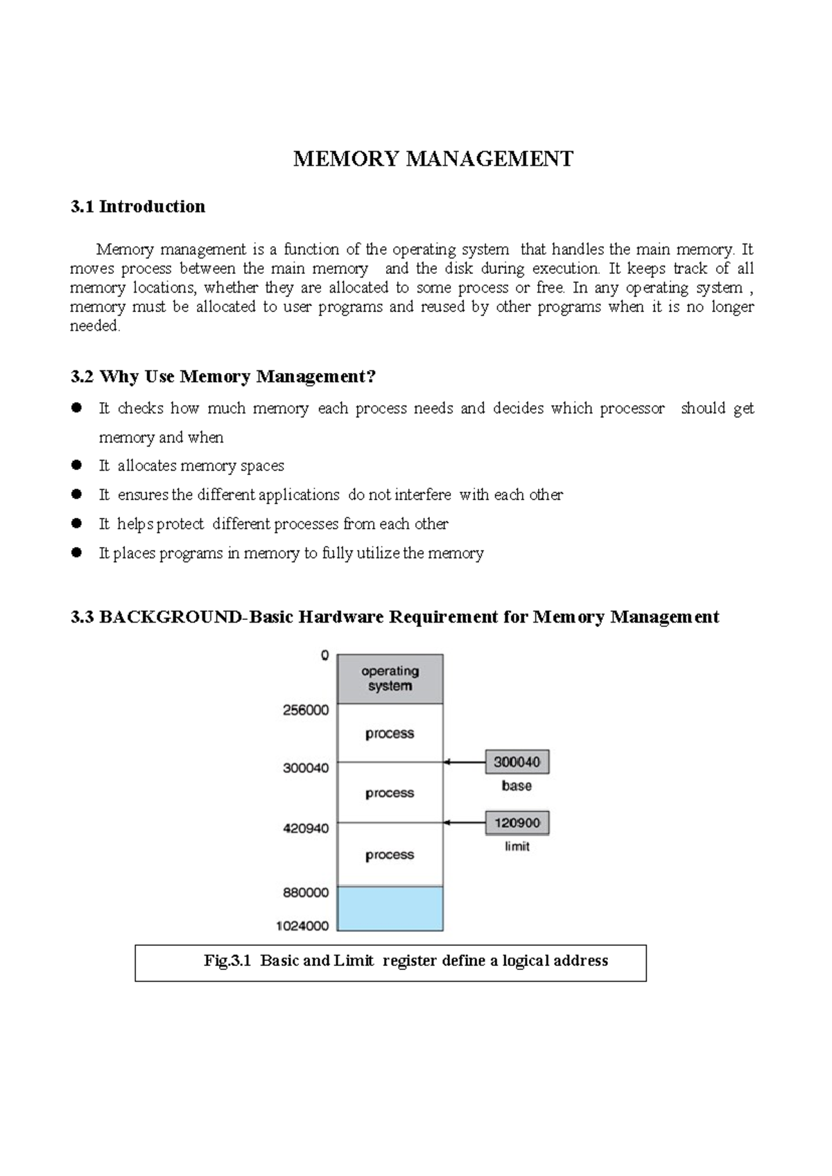 Memory Management: Operating System Practices and Techniques - Studocu