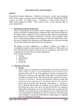 Total quality management leadership insights - QM assignment 2 - Studocu