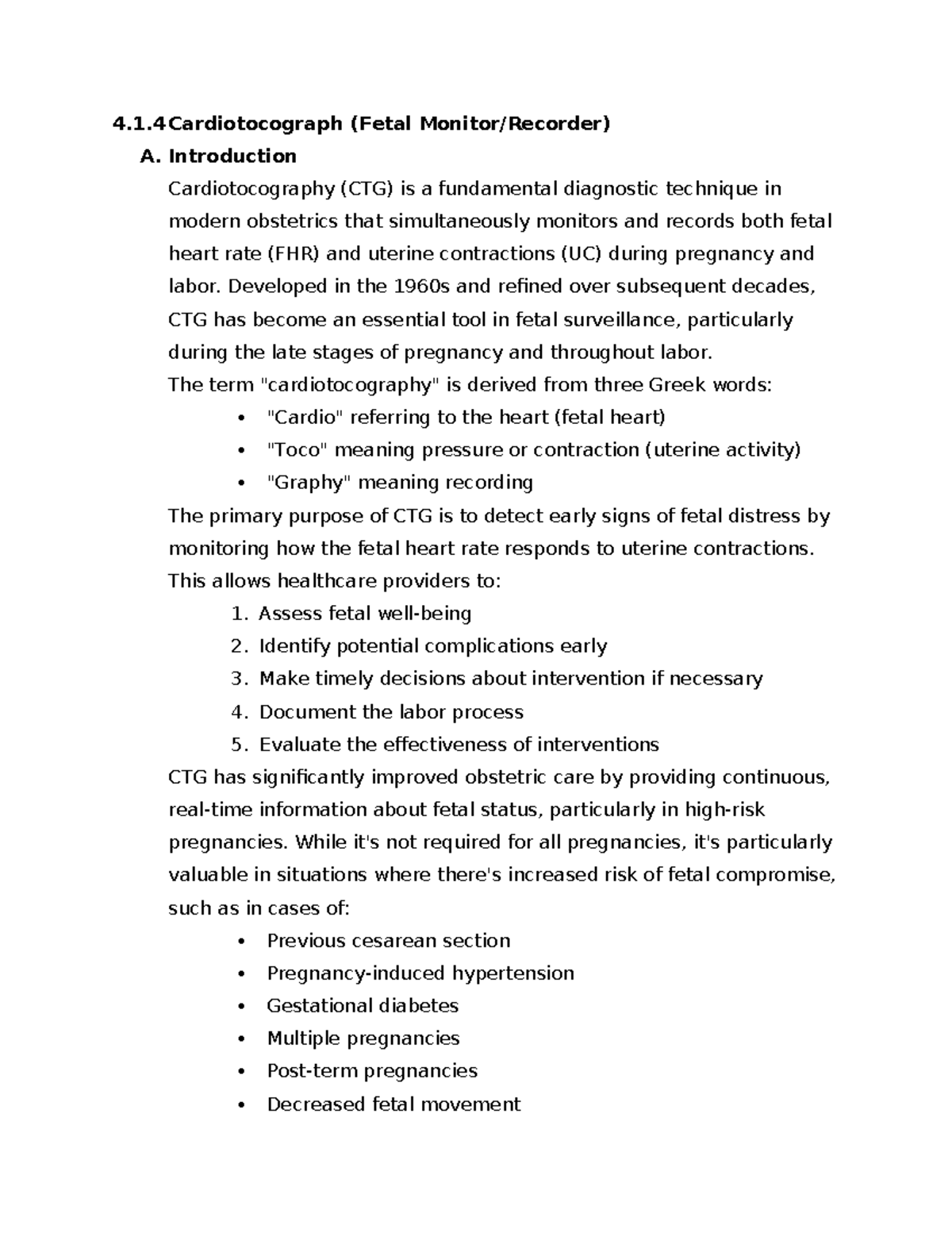 CTG 101 - Comprehensive Cardiotocography Notes for Fetal Monitoring ...