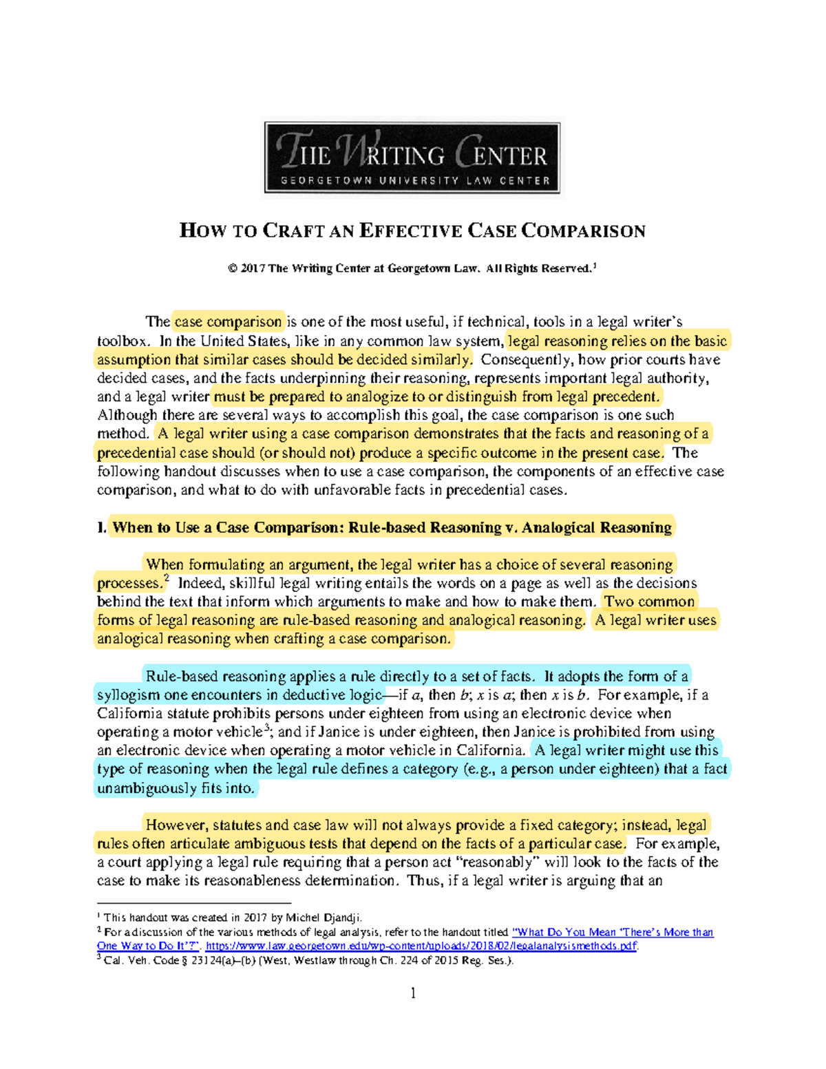 How to Craft an Effective Case Comparison - HOW TO CRAFT AN EFFECTIVE ...